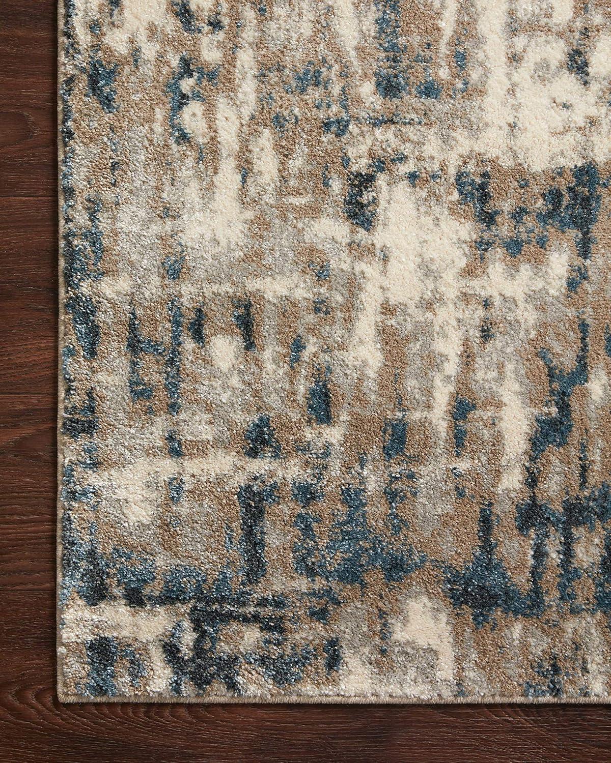 Loloi II Spirit SPI-02 Abstract Stone / Blue Area Rug 6'-7" x 9'-3"