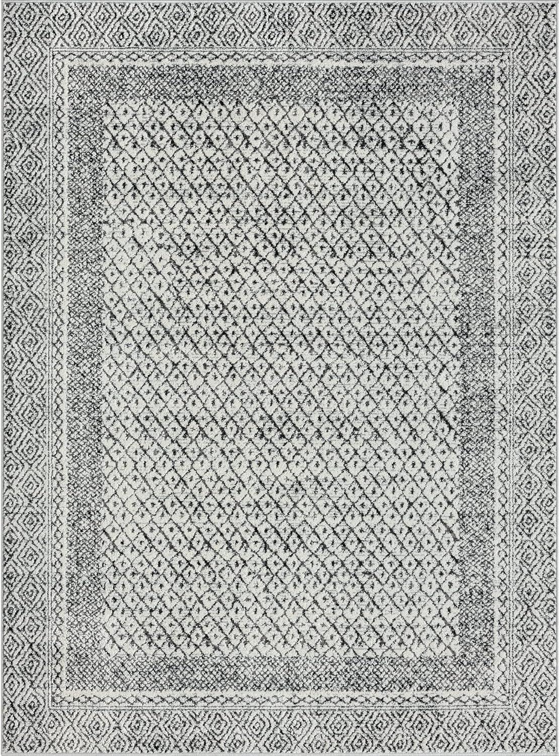 Madison Park Kenzie Woven Turkish Area Rugs for Living Room, Indoor Dinig Accent Modern Home Décor, Ultra Soft Floor Carpets for Bedroom, 3'W x 5'L Grey/Cream