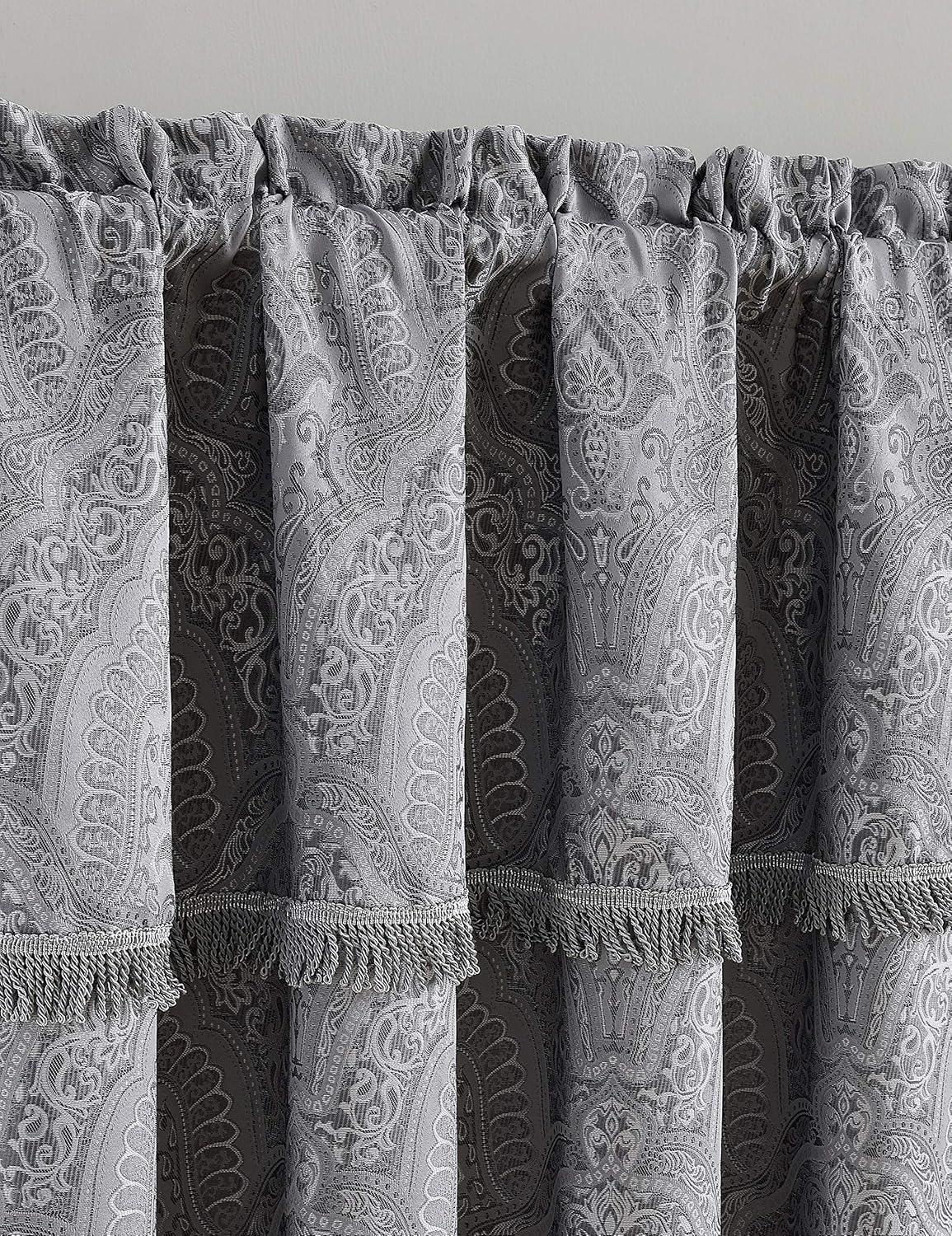 Chezmoi Collection Synthetic Paisley Room Darkening Rod Pocket Curtain Panel
