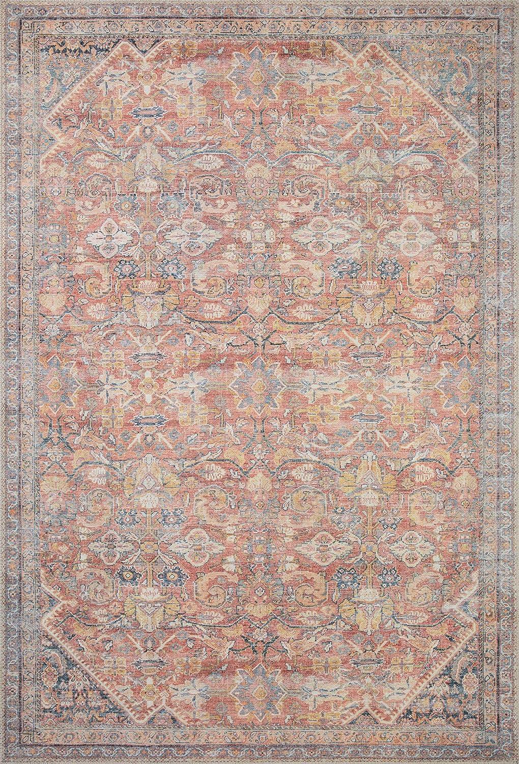 Adrian Rust Denim Oriental Runner Rug 2'6" x 12'