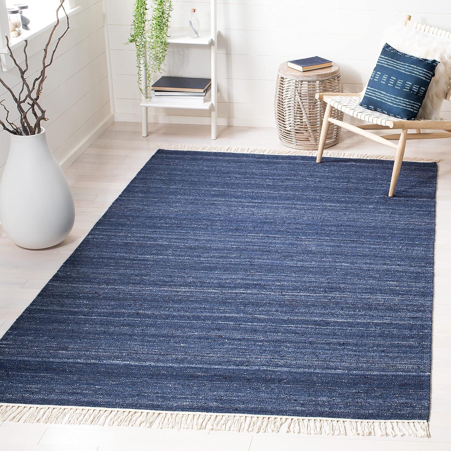 Kilim KLM551 Hand Loomed Area Rug - Navy/Blue - 5'x8' - Safavieh.
