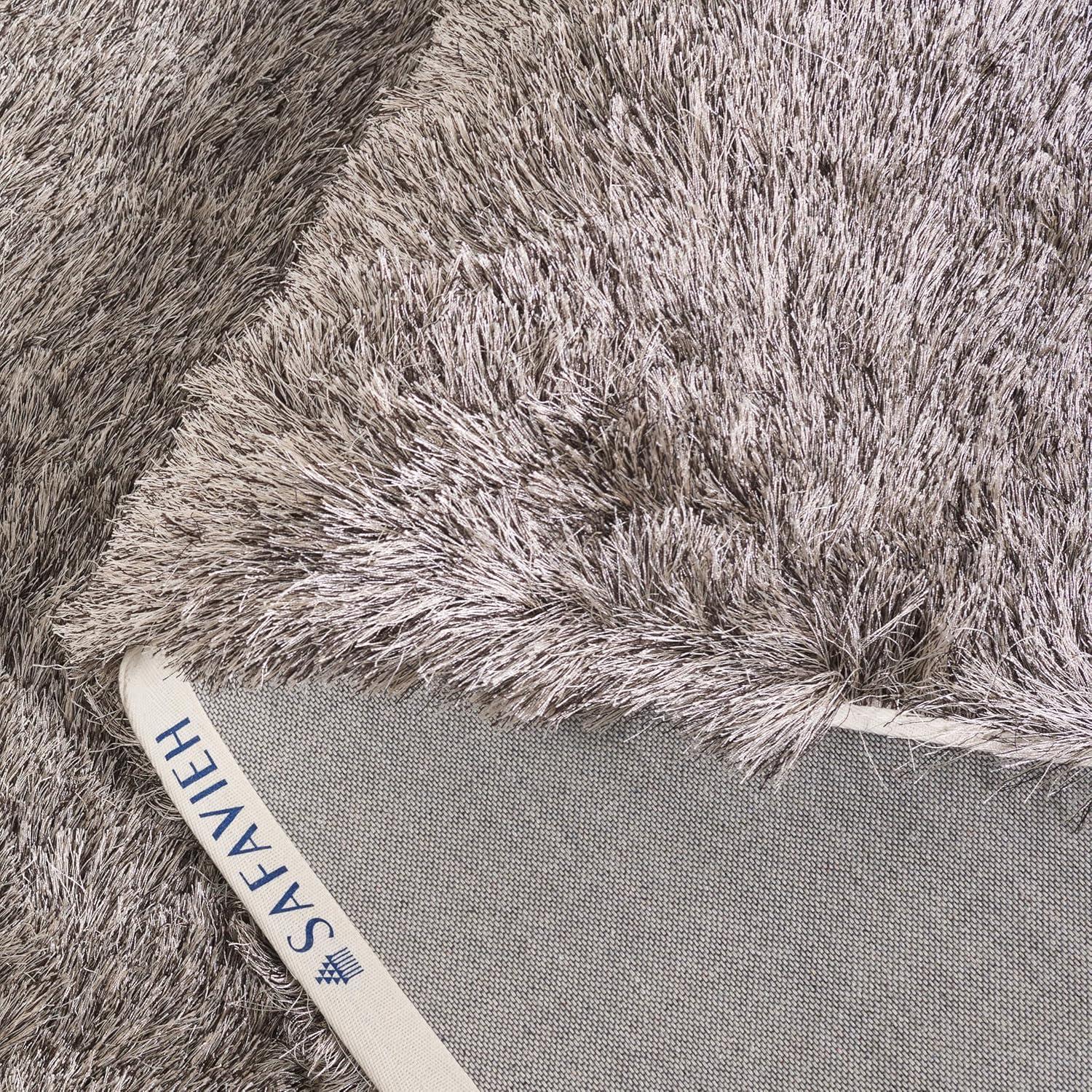SAFAVIEH Paris Darwin Plush Polyester Shag Area Rug, Sable, 10' x 14'