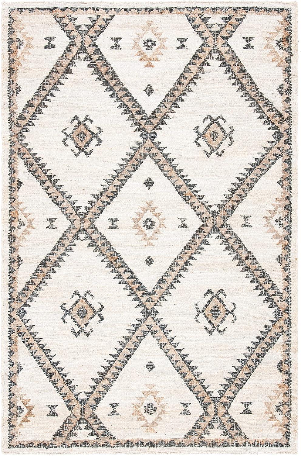 Kilim KLM761 Hand Woven Area Rug - Ivory/Black - 4'x6' - Safavieh.