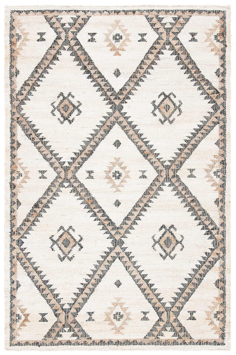 Kilim KLM761 Hand Woven Area Rug - Ivory/Black - 4'x6' - Safavieh.
