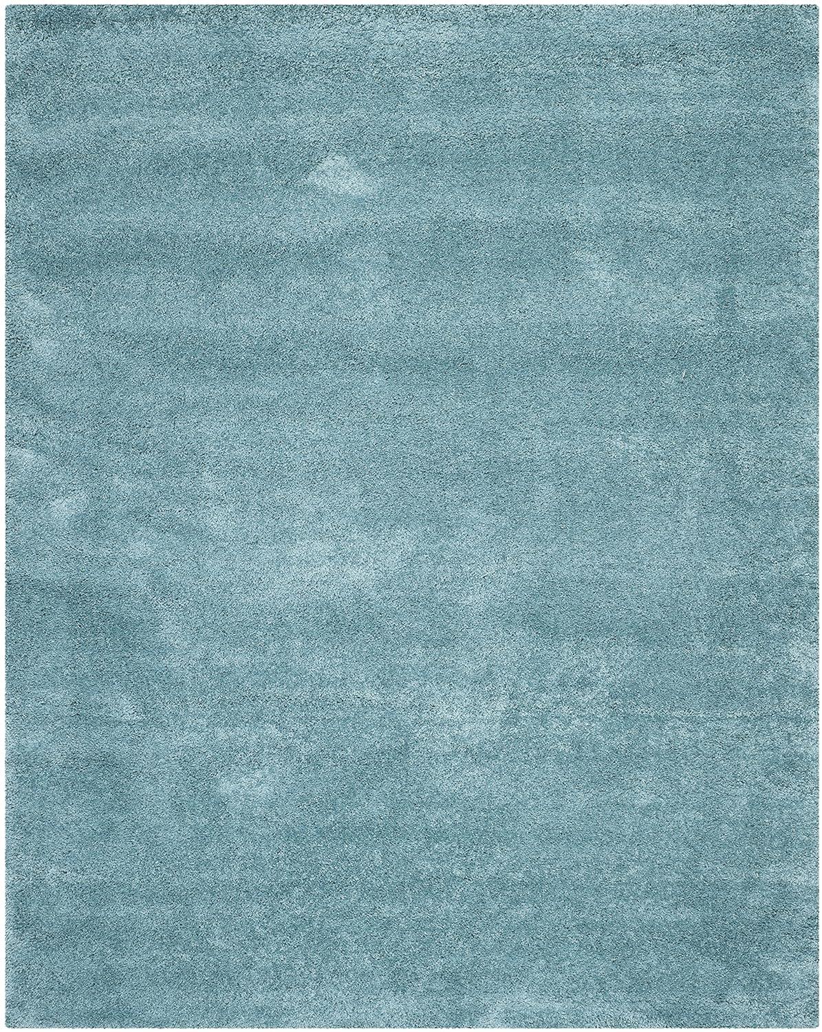 SAFAVIEH Milan Harlow Solid Plush Shag Area Rug, Aqua Blue, 10' x 14'