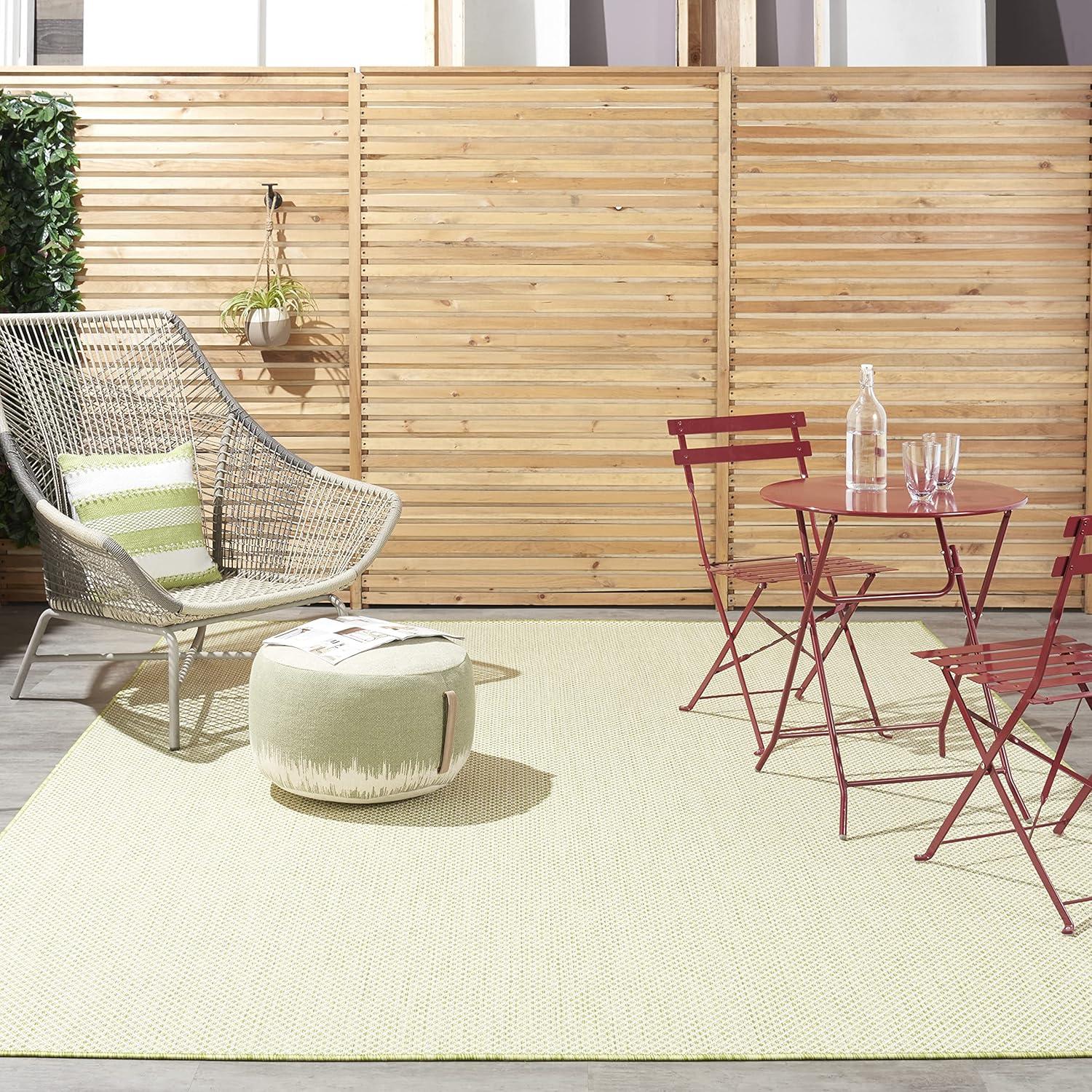 Nourison Courtyard COU01 Indoor/outdoor Area Rug - Ivory Green 7' x 10'