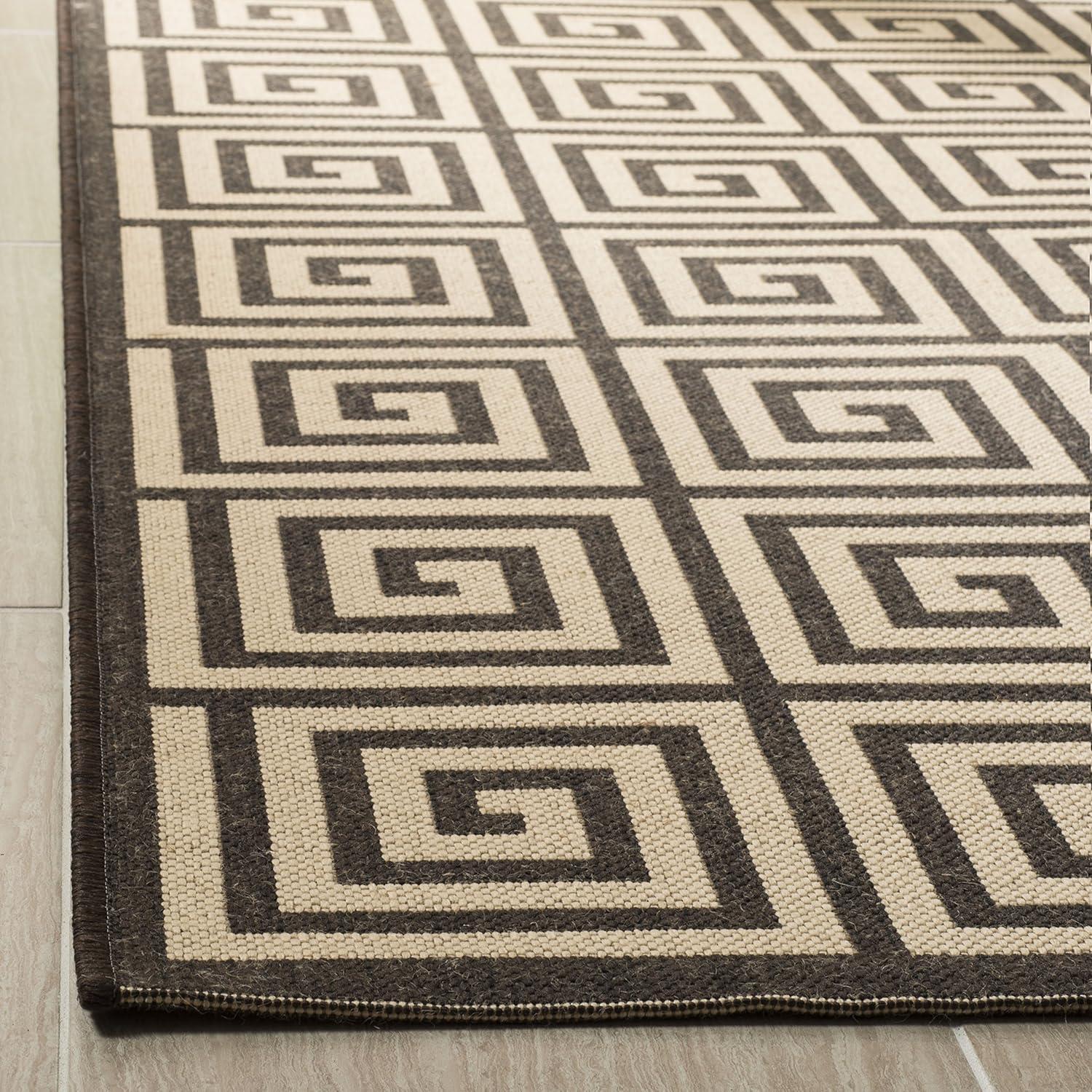 Linden LND129 Power Loomed Runner Rug - Creme/Brown - 2'2"x8' - Safavieh
