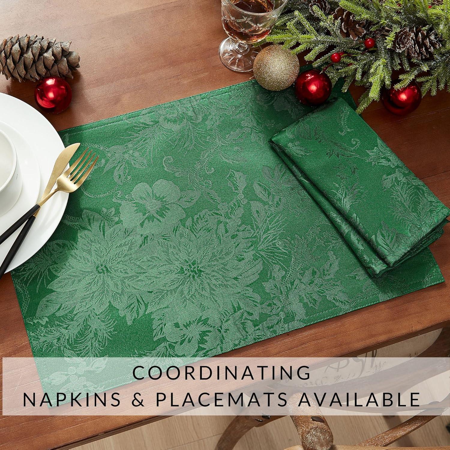 Astoria Grand Tilghman Poinsettia Floral Woven Tablecloth