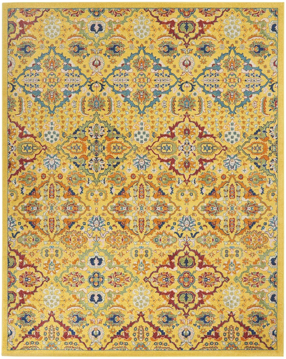 Nourison Allur Boho Indoor Area Rug Yellow Multicolor 7' x 10'