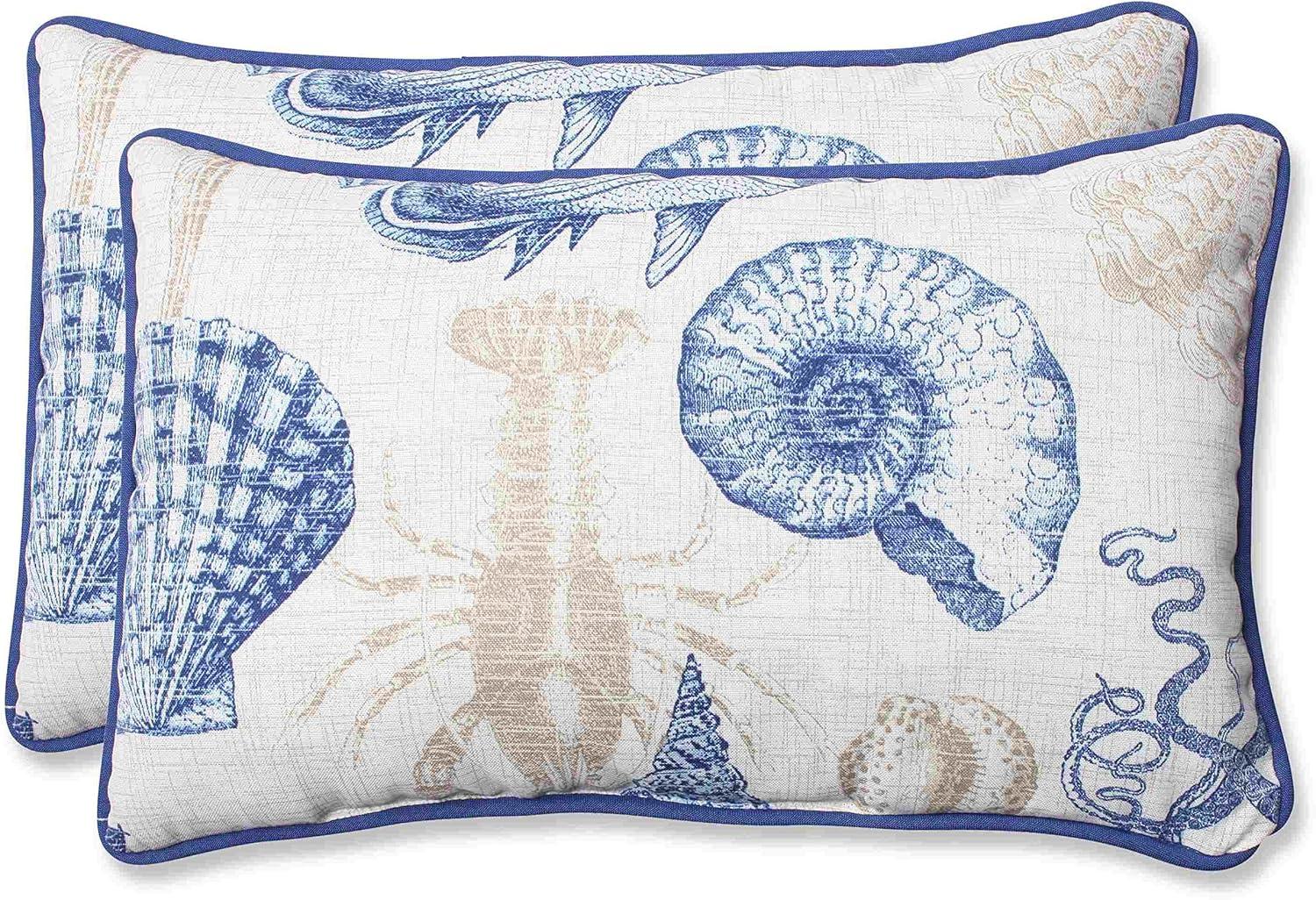 Sealife Indoor/Outdoor Reversible Throw Pillow (Set of 2)