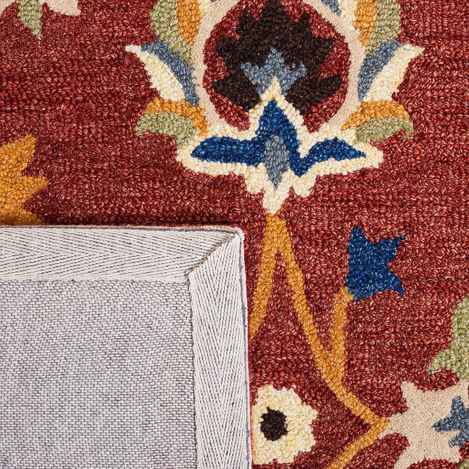 Micro-Loop MLP383 Hand Tufted Area Rug - Rust/Blue - 5'x5' - Safavieh.