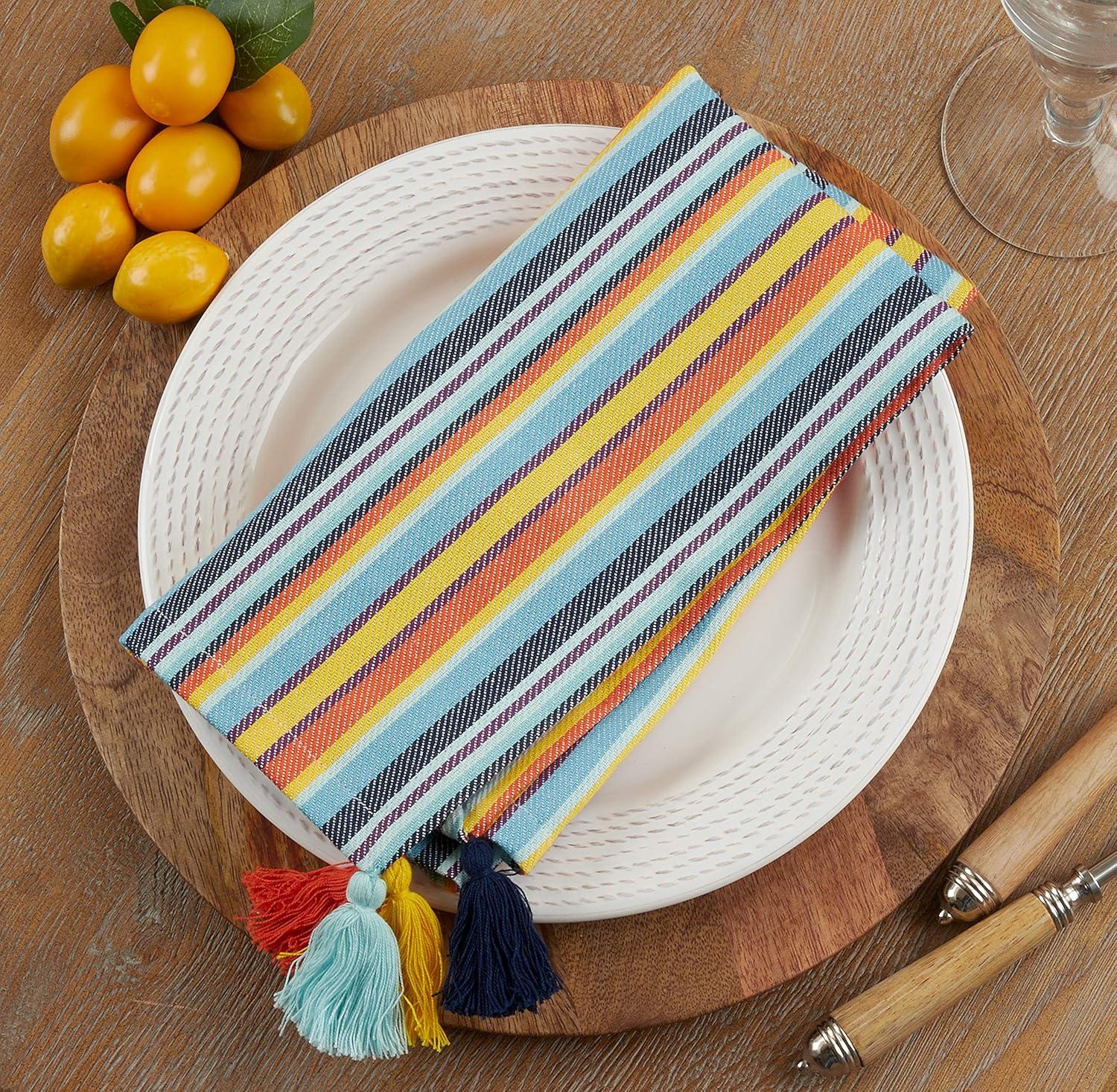 Valentina Cotton Striped Square Napkin