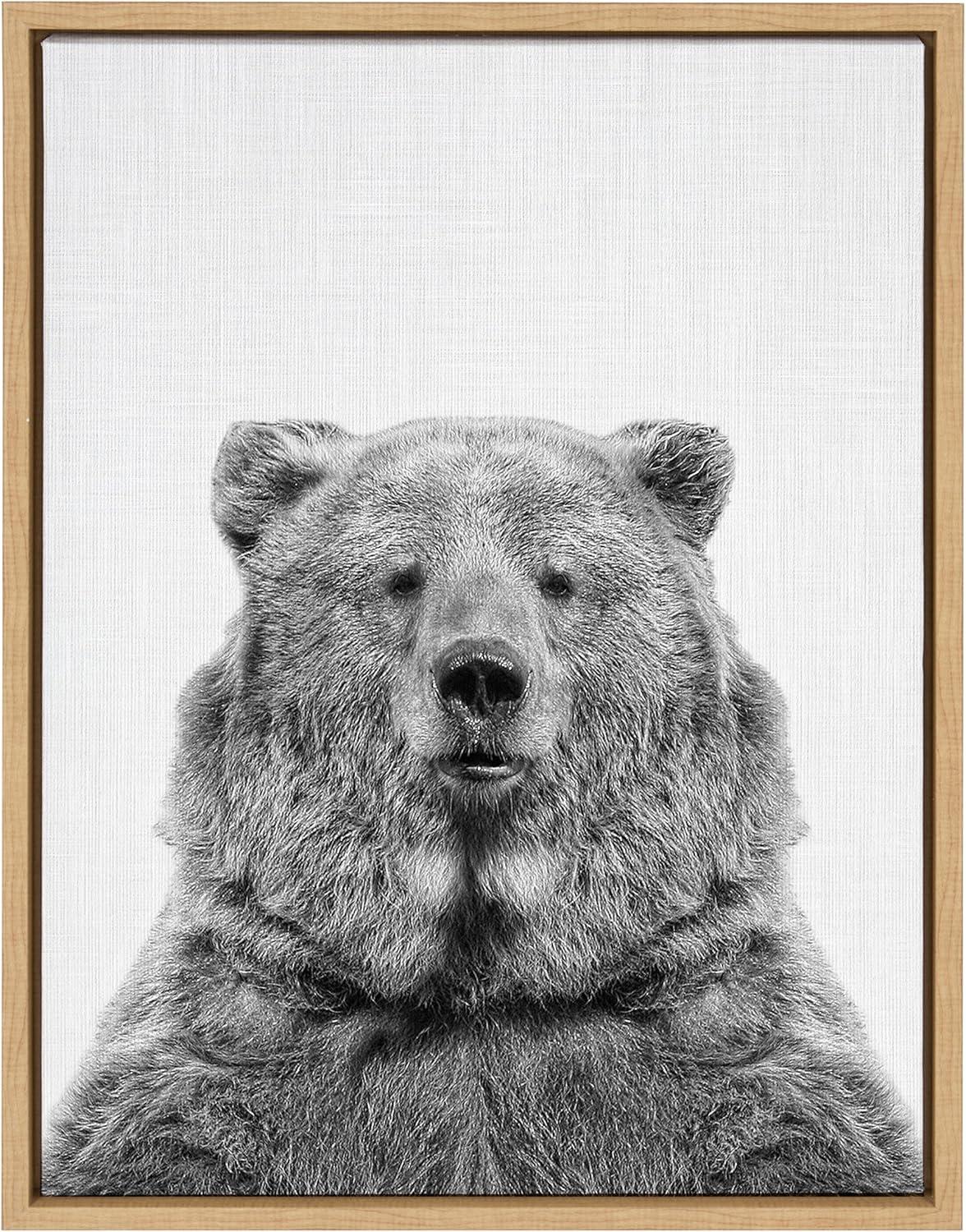 18" x 24" Sylvie Bear Framed Canvas by Simon Te Tai - Kate & Laurel All Things Decor