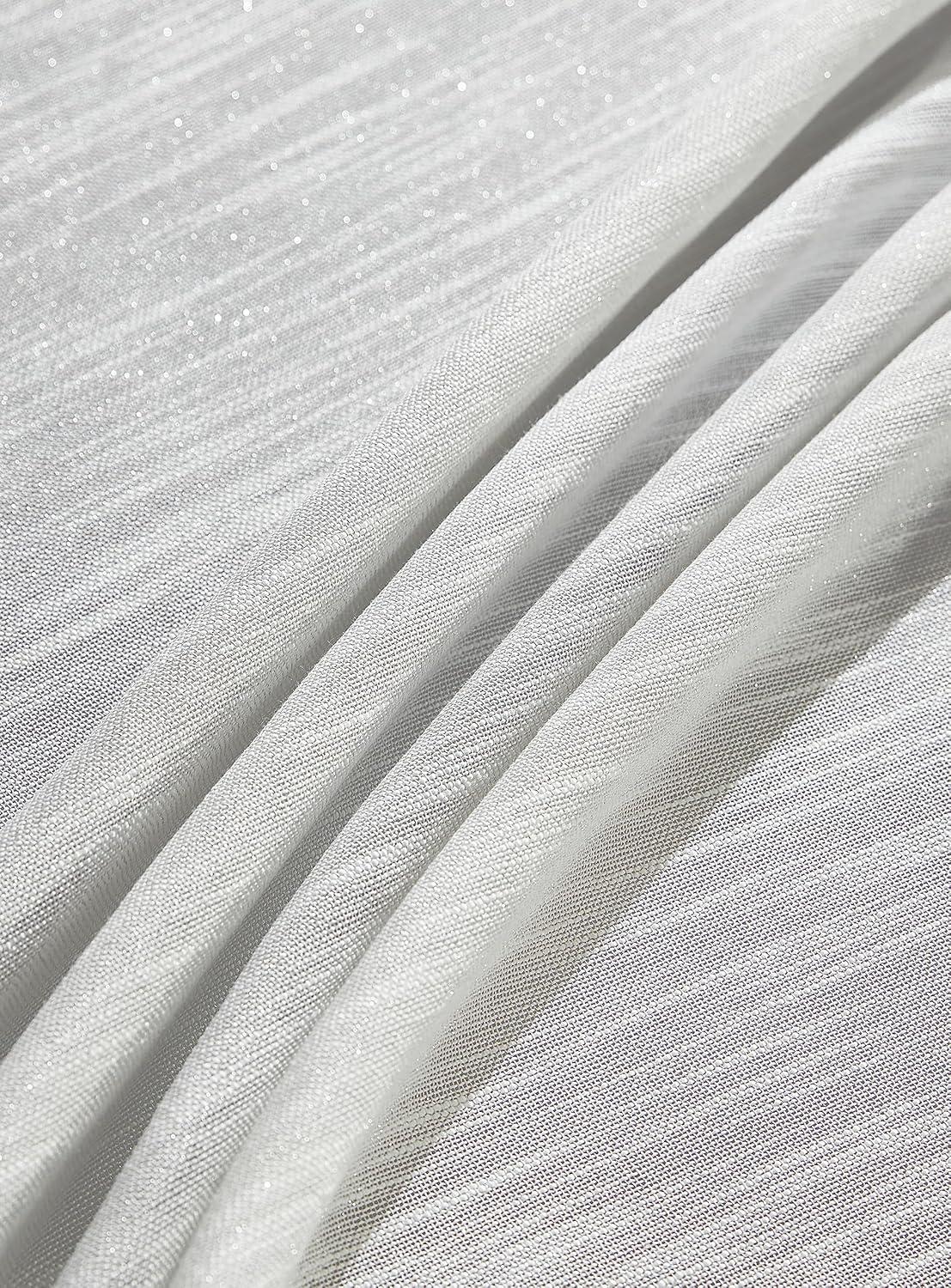 Elegant White Shimmery Polyester Rectangular Tablecloth, 60" x 102"