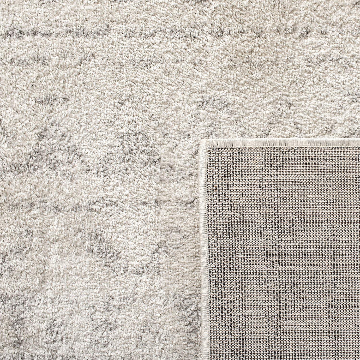 Adirondack ADR119 Machine Made Indoor Area Rug - Ivory/Silver - 6'x6' - Safavieh