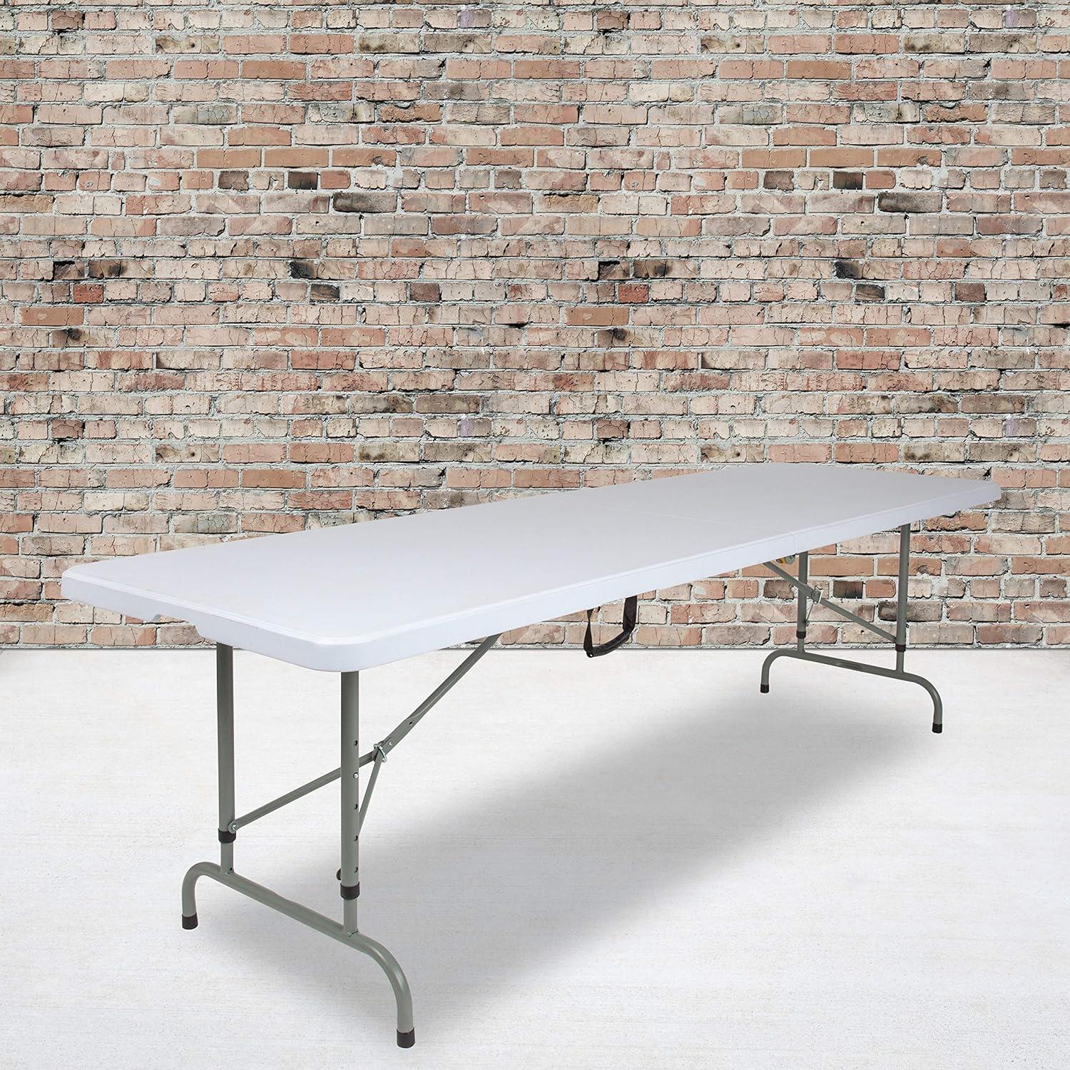 Parker 8' Height Adjustable Plastic Folding Event Table with Carrying Handle by Flash Furniture