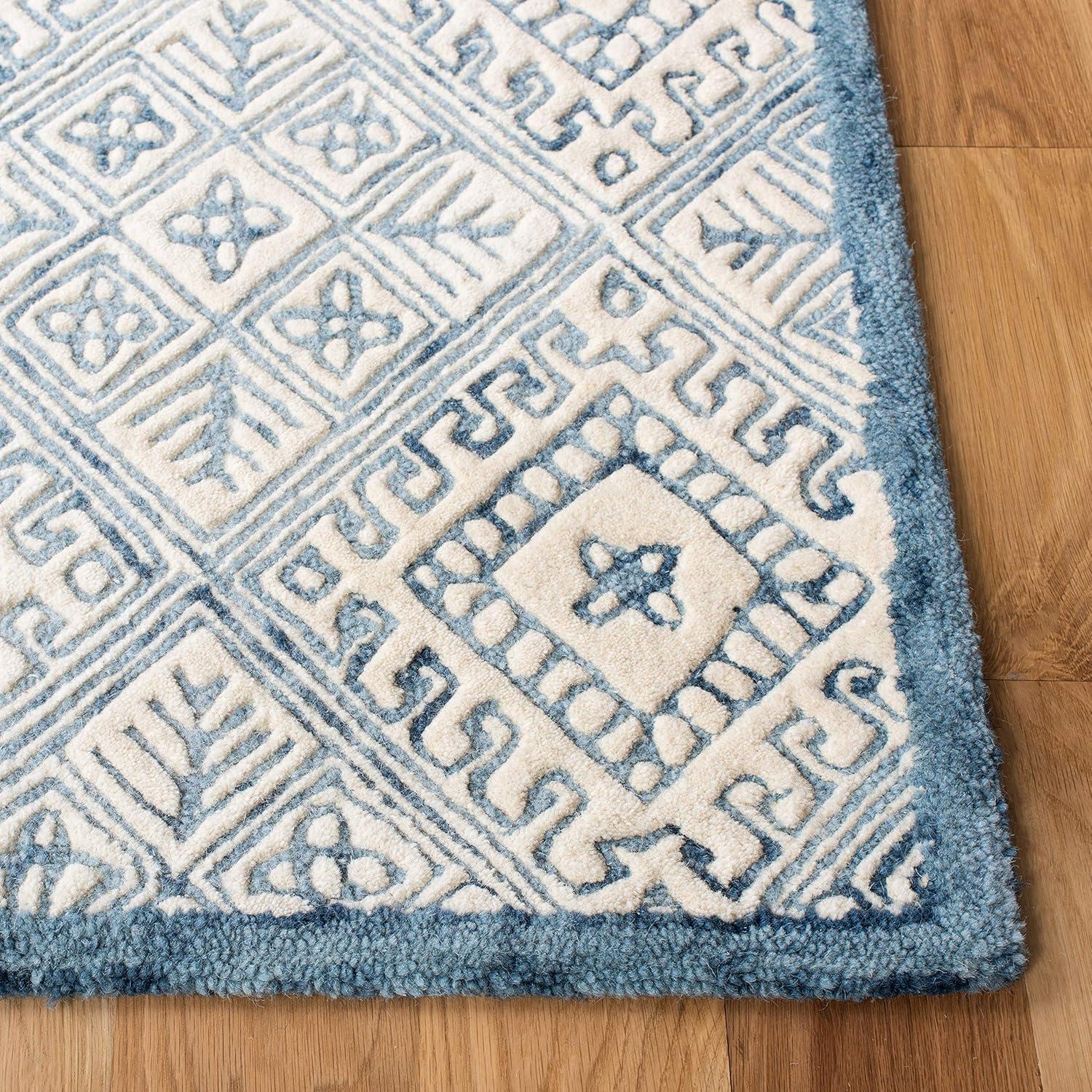 Glamour GLM660 Hand Tufted Indoor Area Rug - Blue/Ivory - 4'x6' - Safavieh