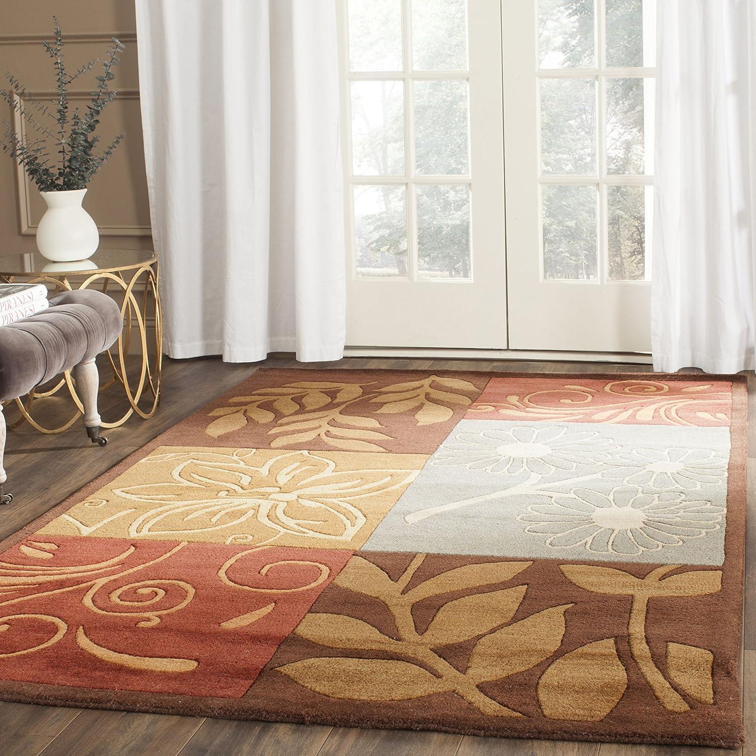 SAFAVIEH Bella Tama Floral Flowers Wool Area Rug, Multi, 4' x 6'