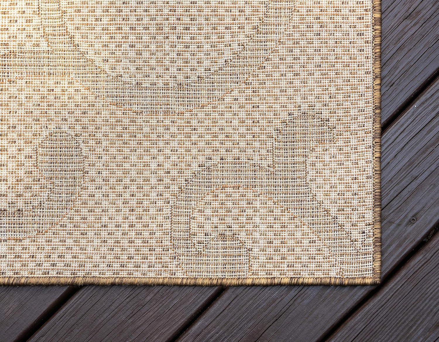 Unique Loom Outdoor Botanical Collection Area Rug - Vine (6' x 9' Rectangle Brown/Beige)