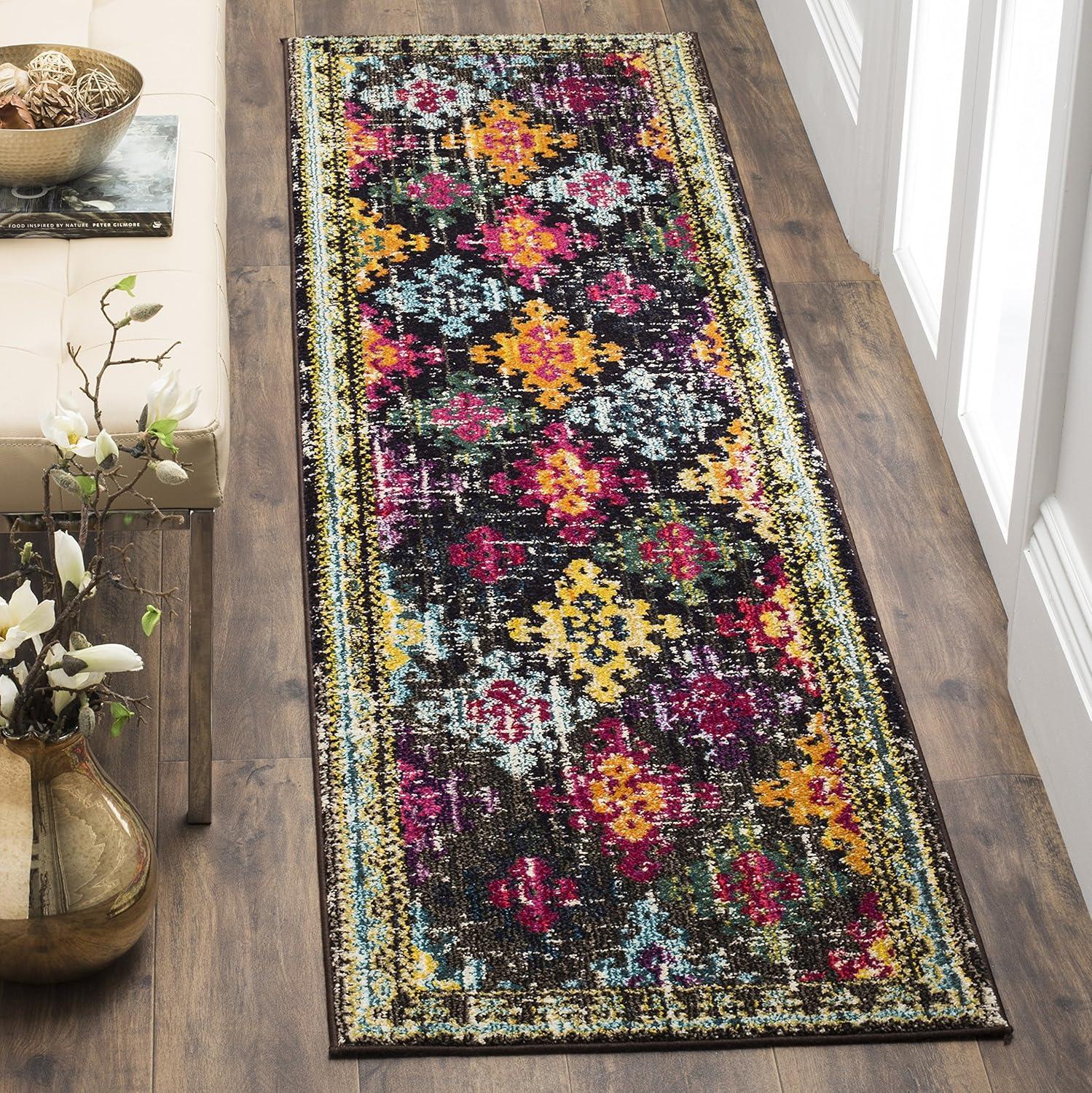 Monaco Multi-Color Boho Chic Synthetic Runner Rug