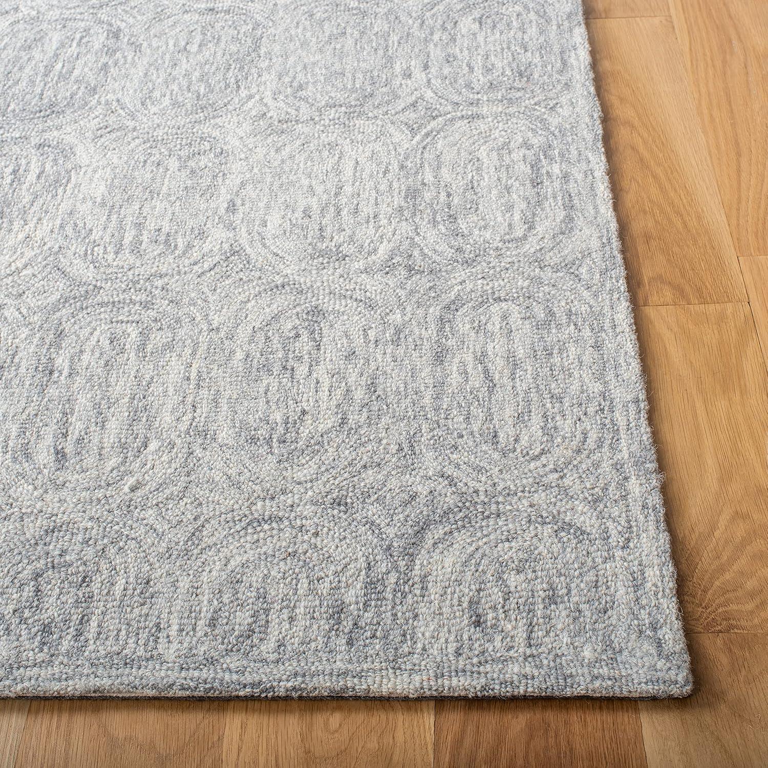 Hand-Tufted Elegance Gray Wool 6' Square Rug