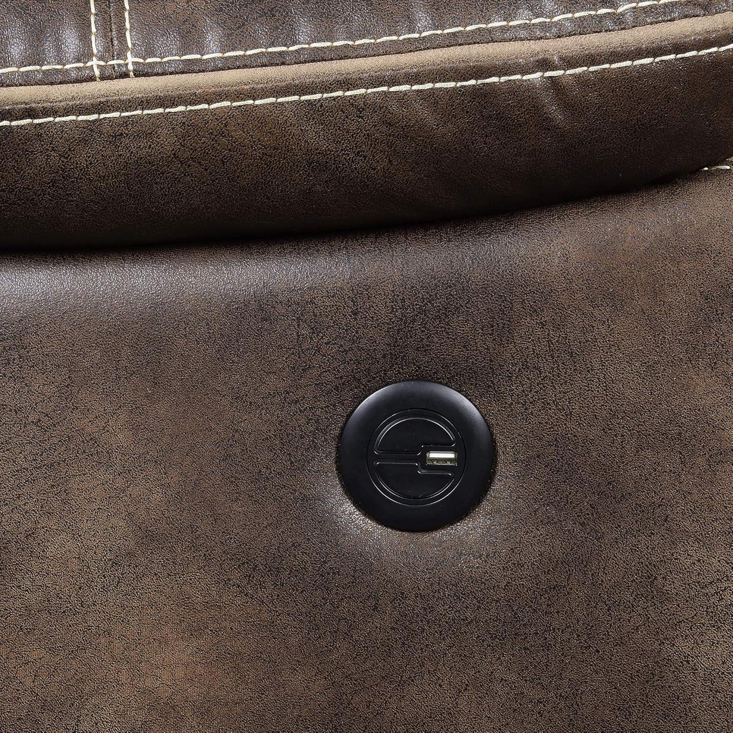 Madrona Burke Power Reclining Loveseat with Dual Recliners, Hidden Storage