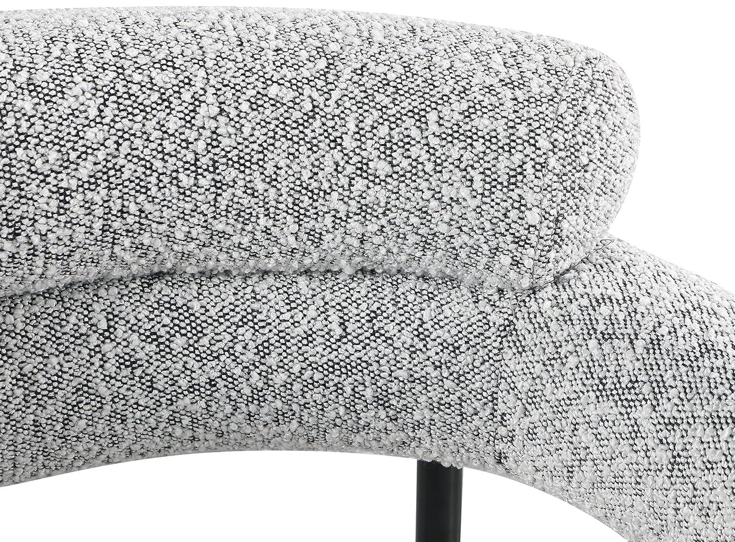 Meridian Furniture Juego de 2 Sillas de Comedor de Tela Boucle Gris Blake
