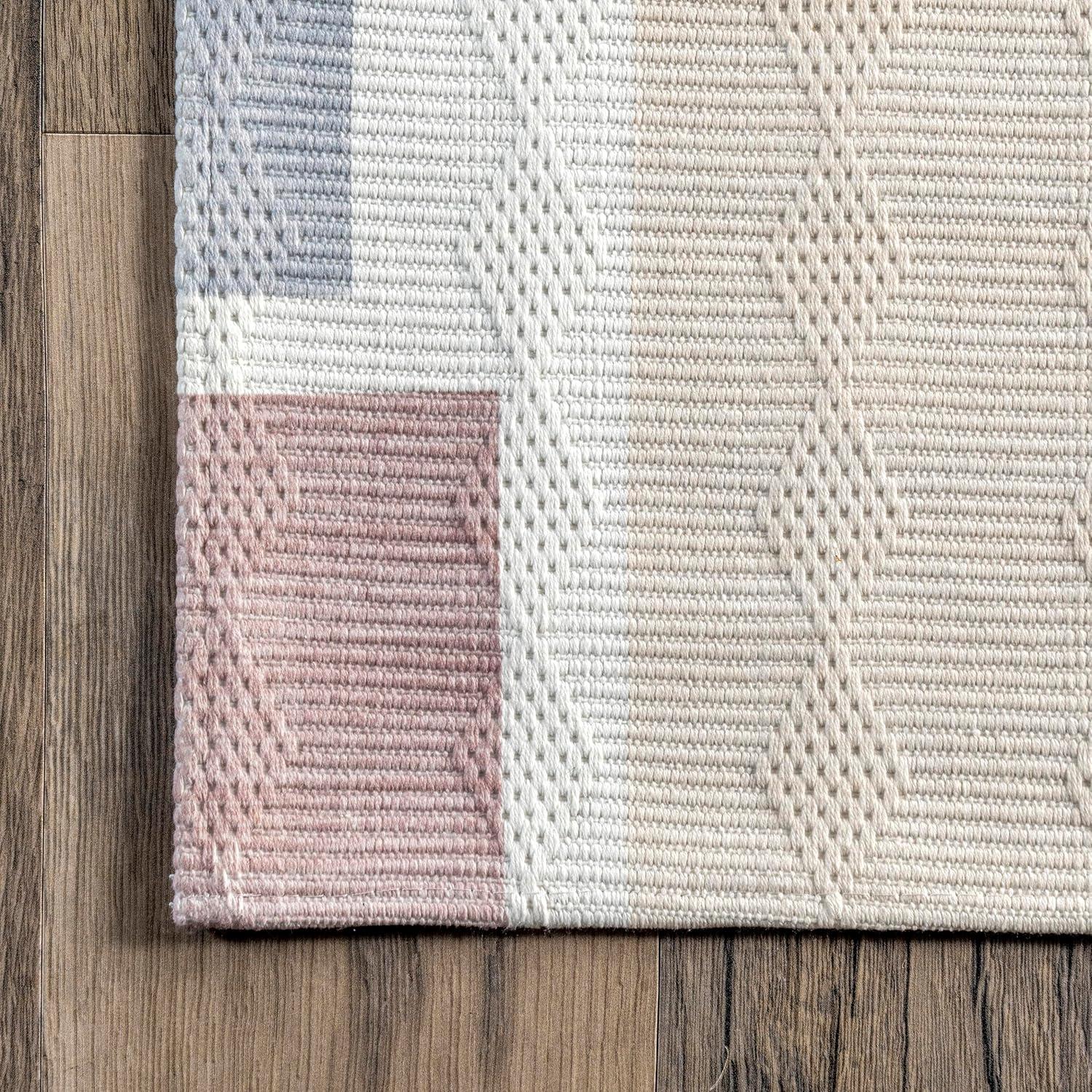 Nuloom Dannie Modern Geometric Pet Friendly Machine Washable Area Rug, 8' x 10', Light Beige