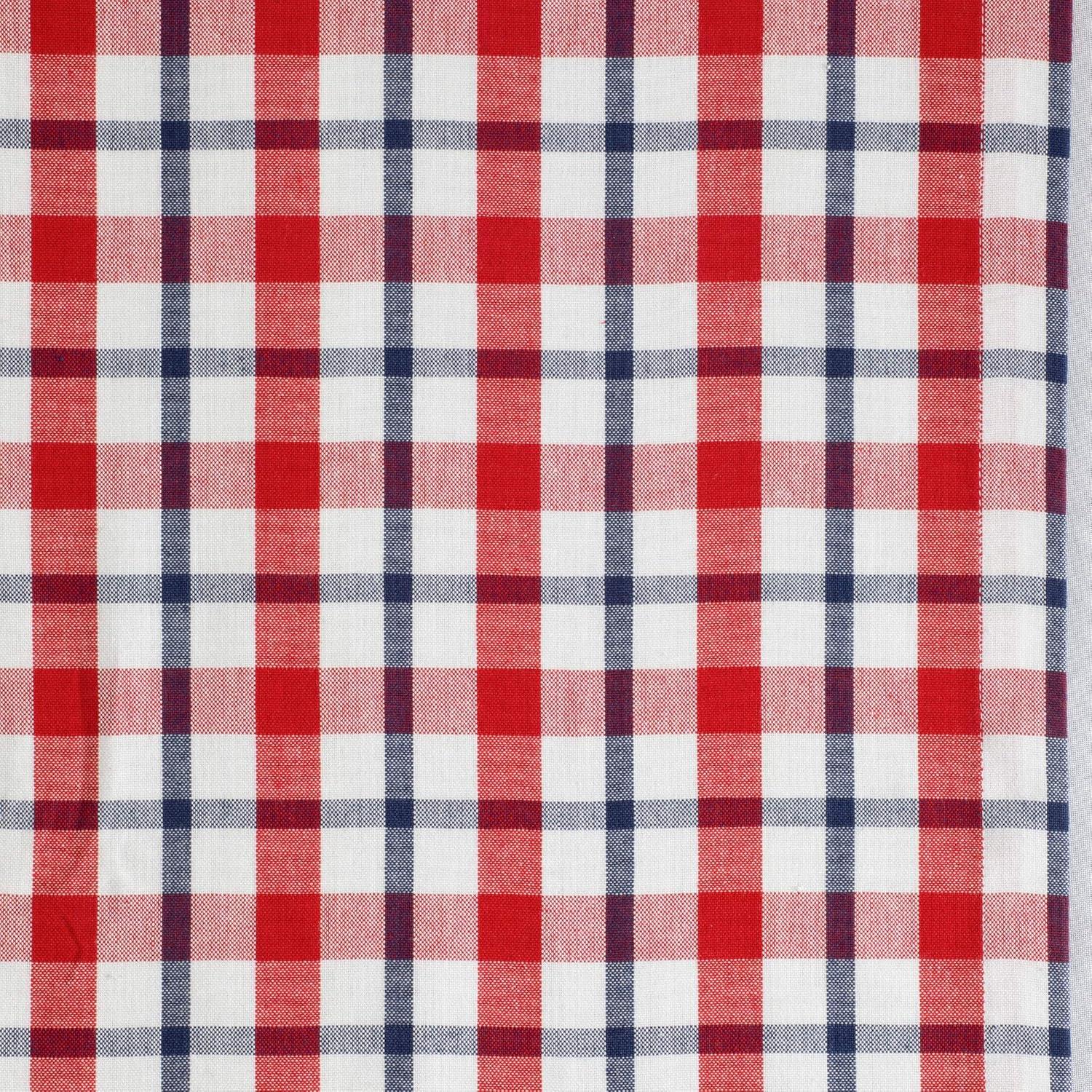 14 x 72 in. Red White and Blue Cotton Plaid Table Runner