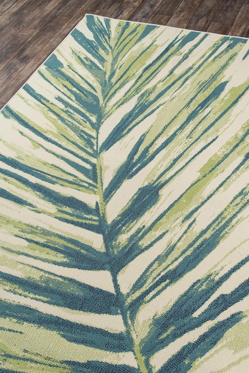 Momeni Baja Palm Leaf Area Rug, 6 ft 7 in x 9 ft 6 in, Green