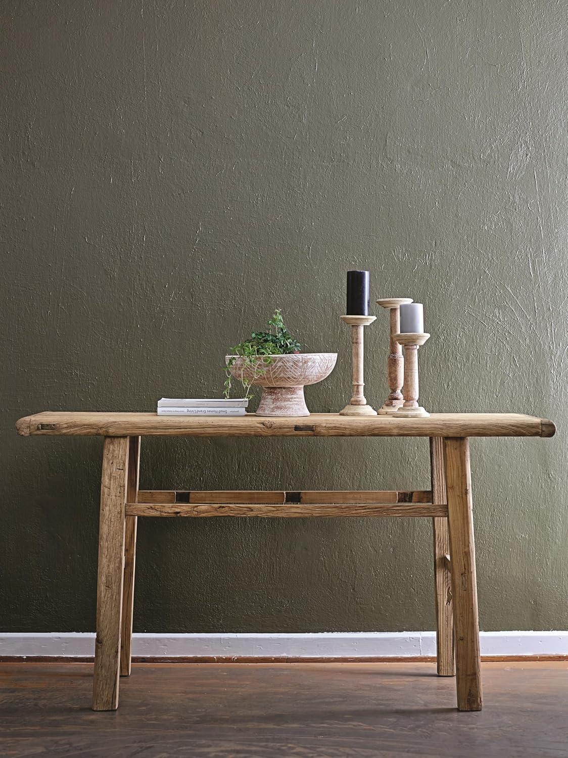 Storied Home Elm Wood Console Table Natural