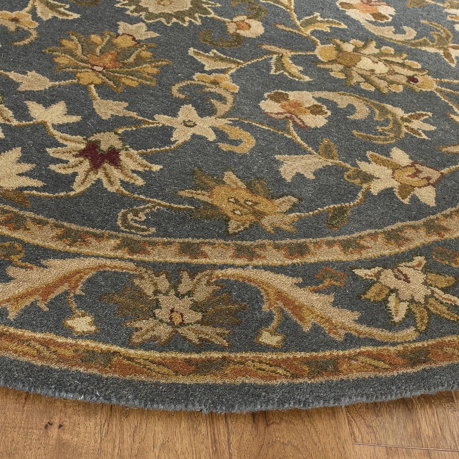 Antiquity AT52 Hand Tufted Indoor Area Rug - Blue/Gold - 3'6" Round - Safavieh