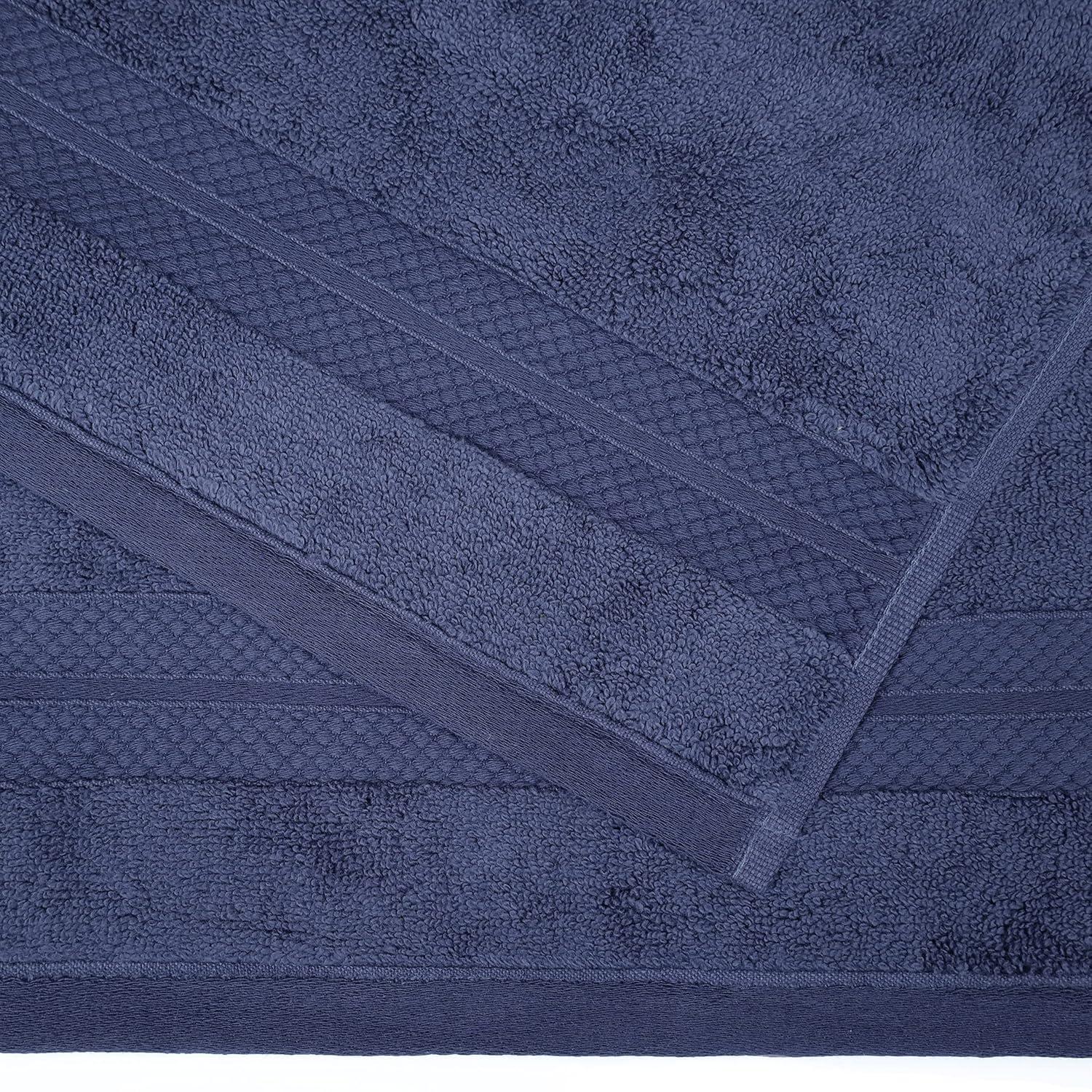 Superior Aria Turkish Cotton Solid Heavyweight 3-Piece Crown Blue Towel Set