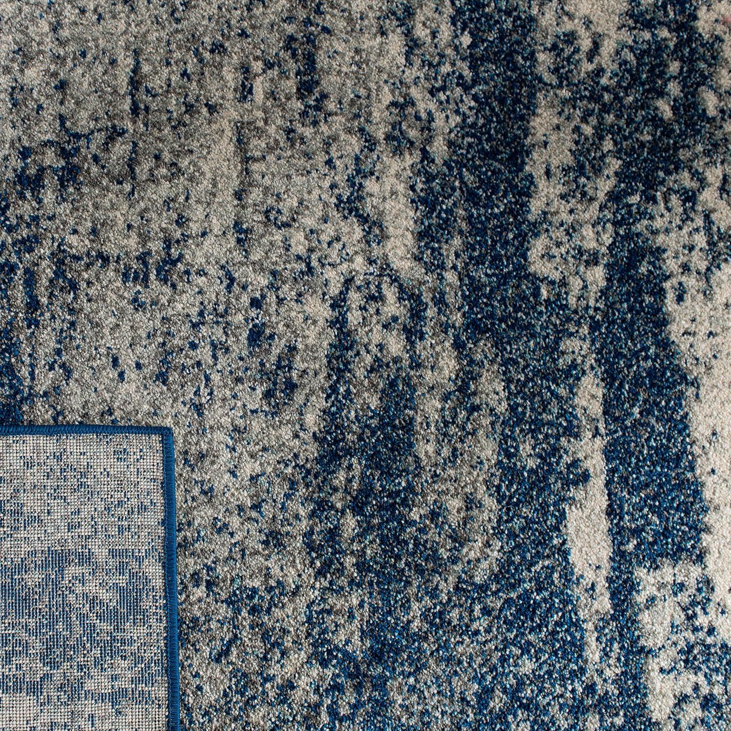Evoke EVK272 Power Loomed Indoor Area Rug - Navy/Ivory - 6'7"x9' - Safavieh