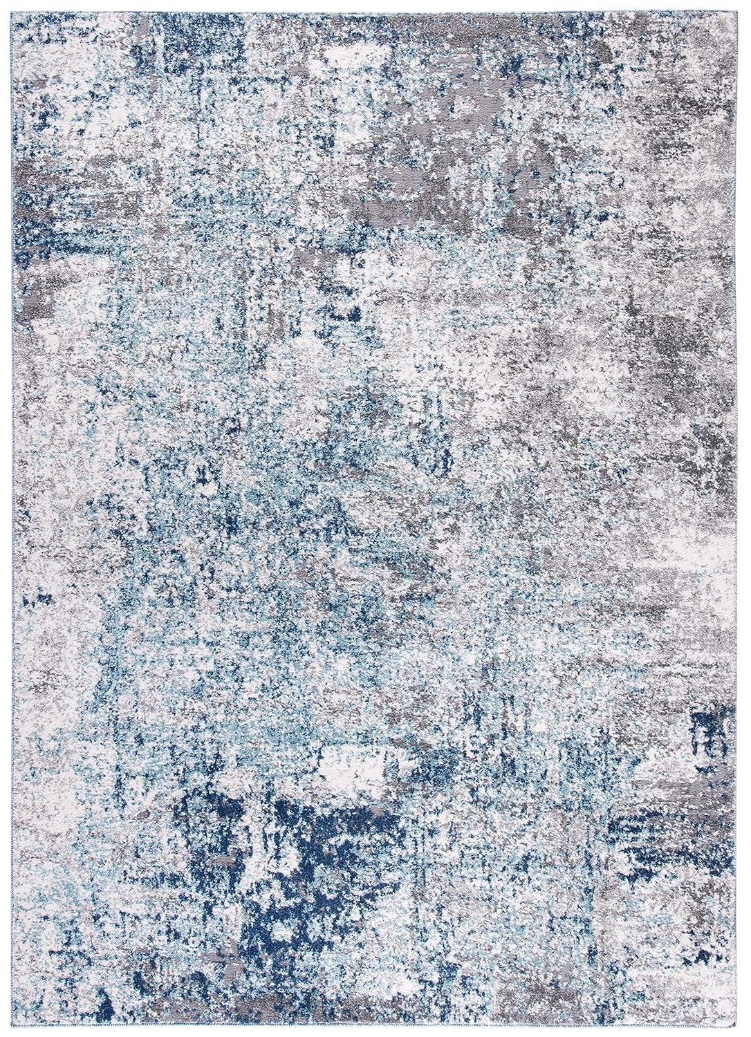 SAFAVIEH Aston Mackenzie Abstract Area Rug, Light Blue/Grey, 12' x 18'