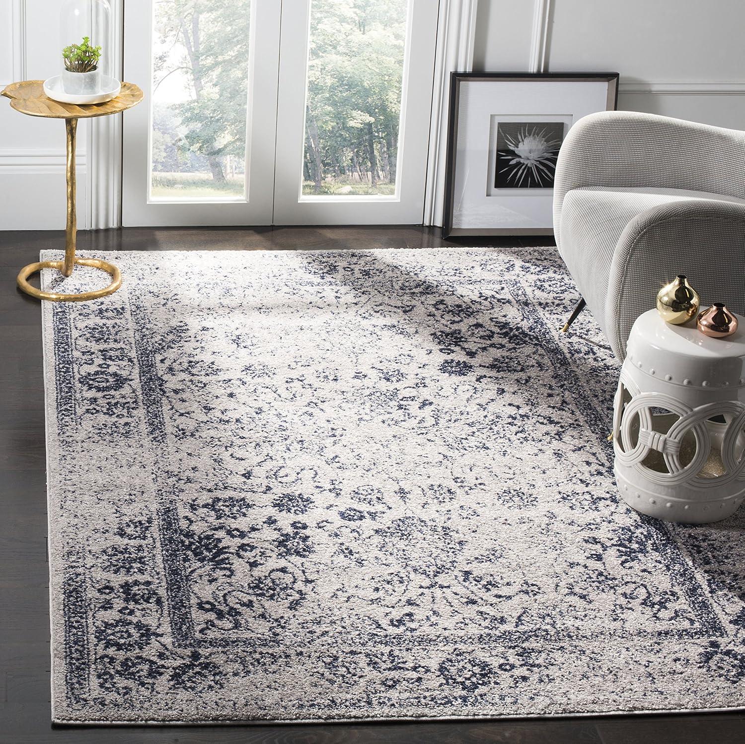 Adirondack ADR109 Machine Made Indoor Area Rug - Grey/Navy - 6'x9' - Safavieh