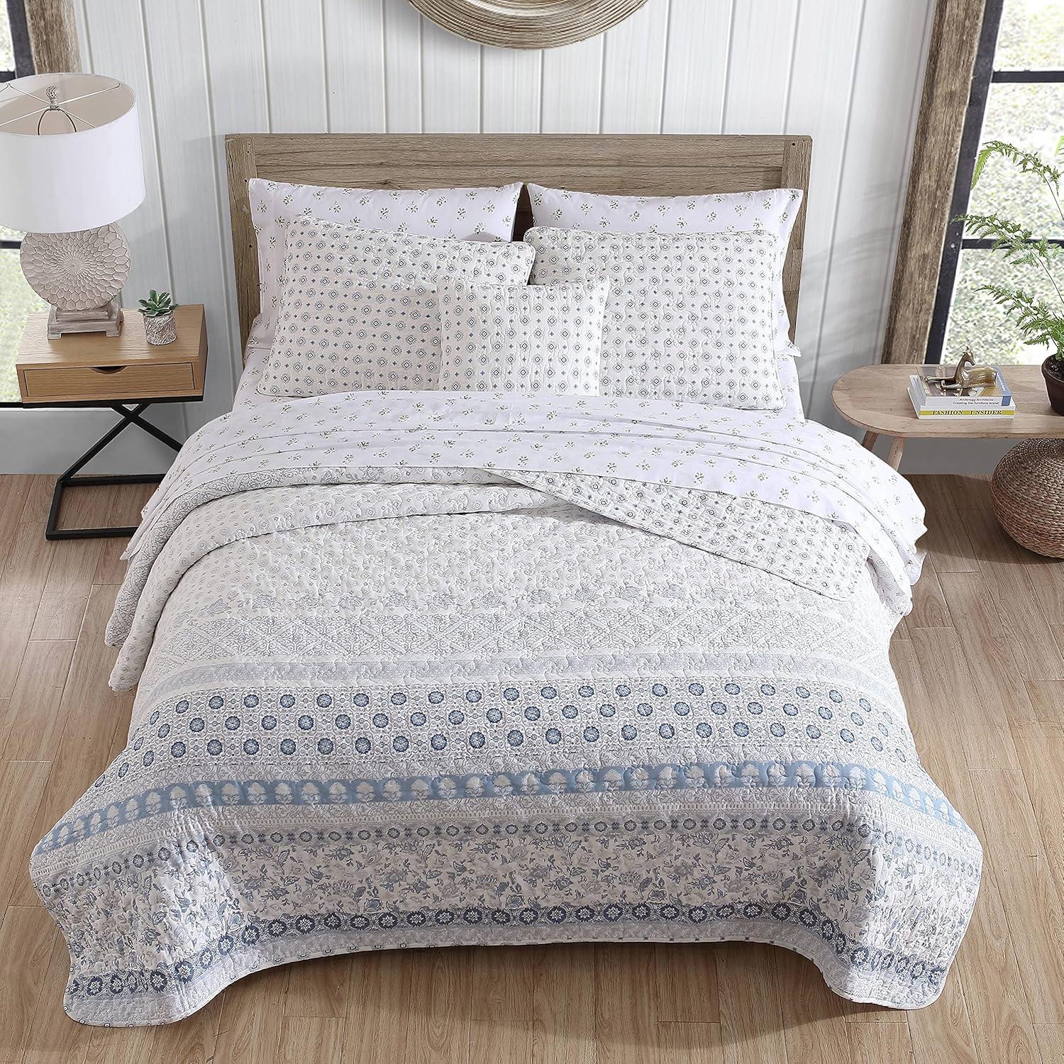 4pc Bexley Quilt Bedding Set Blue - Stone Cottage