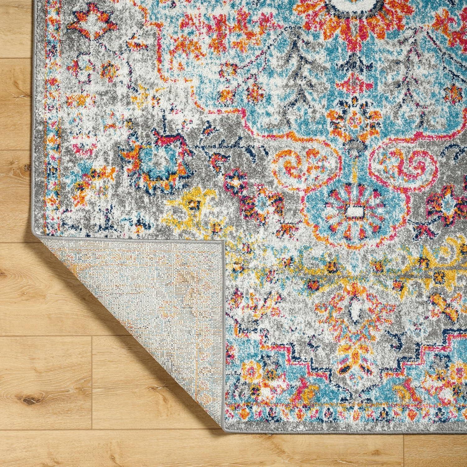 Livabliss Harput Vintage Medallion Area Rug,7'10" x 10'2",Aqua