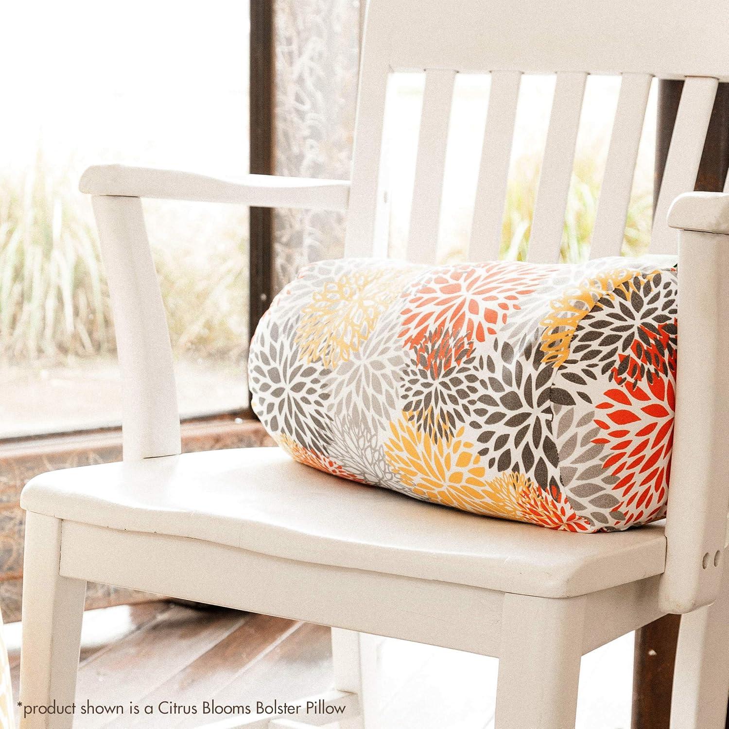 Majestic Home Goods Yellow Plantation Indoor / Outdoor Round Bolster Pillow 18.5" L x 8" W x 8" H