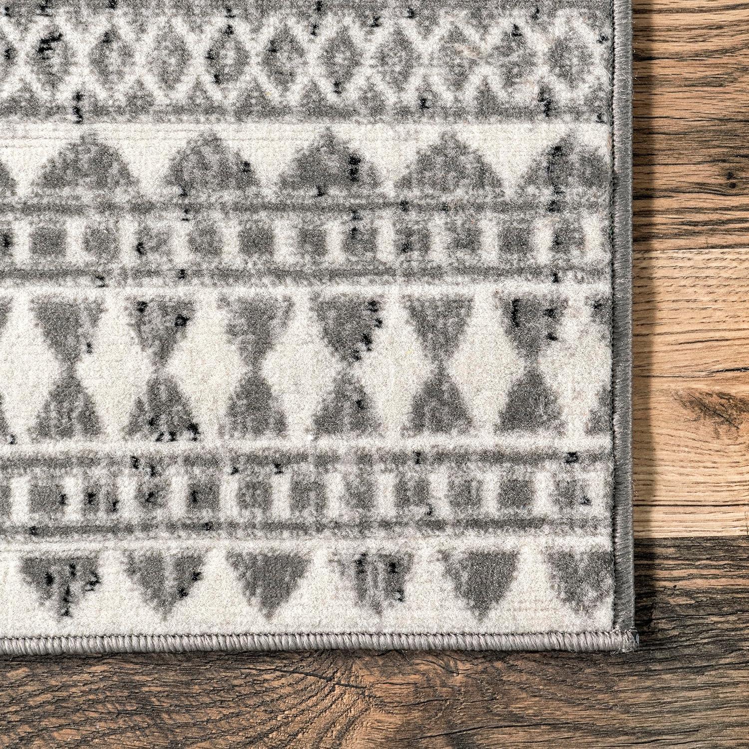 Nuloom Catherina Trellis 6 Square Indoor Area Rug for Living Room Bedroom Dining Room Kitchen, Grey/Ivory