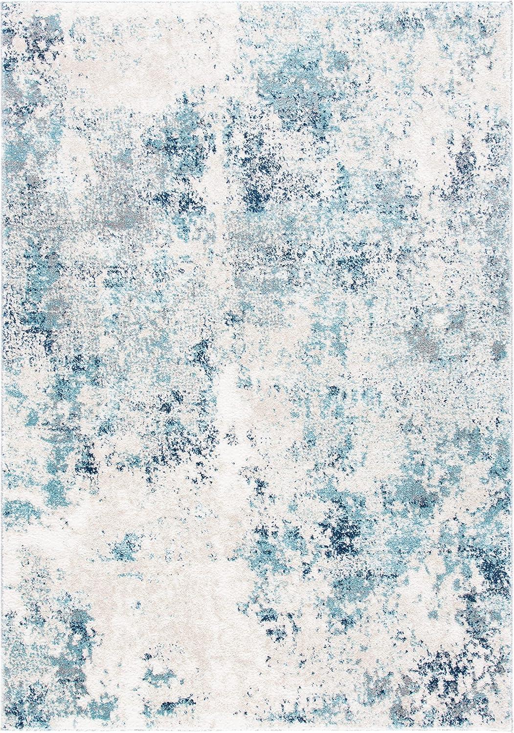 Aston ASN710 Power Loomed Accent Rug - Ivory/Blue - 3'x5' - Safavieh.