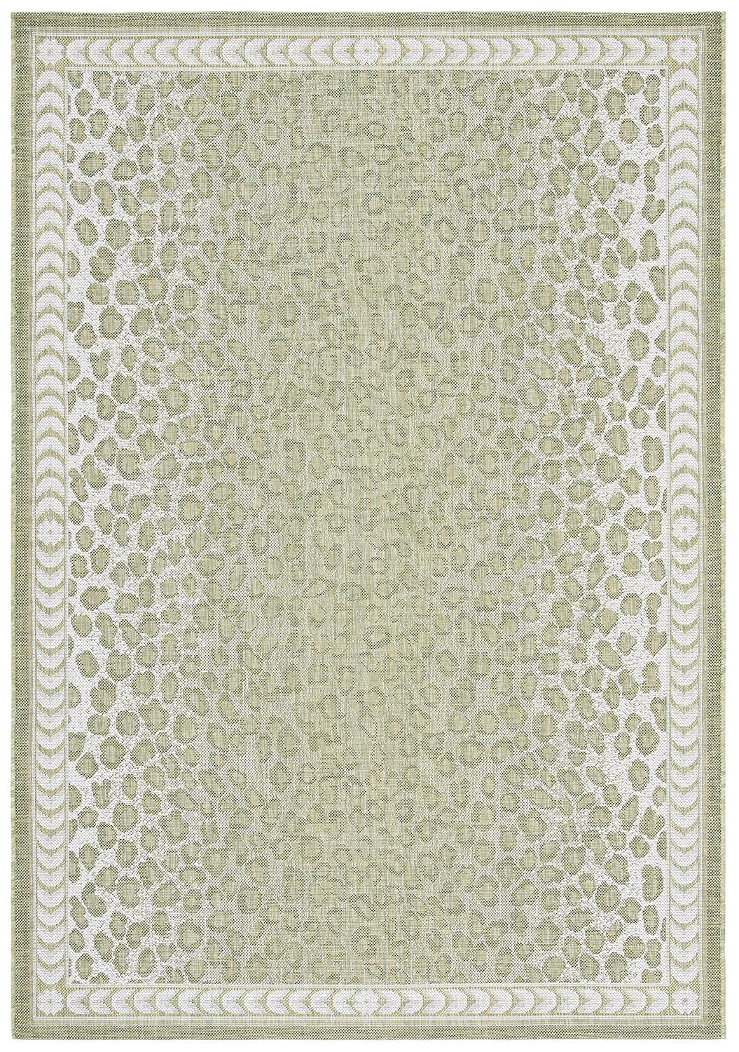 SAFAVIEH Courtyard Candace Spotted Indoor/Outdoor Area Rug, Light Green/Ivory, 8' x 10'