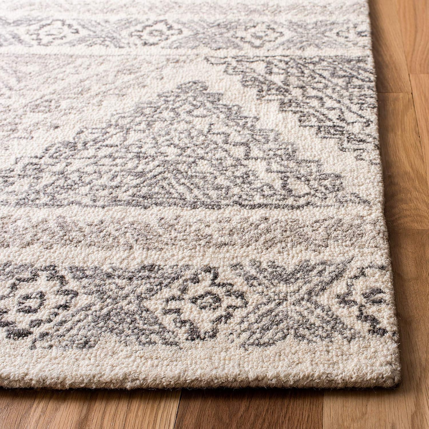 SAFAVIEH Micro-Loop Collection Accent Rug - 2'6" x 4', Ivory & Light Brown, Handmade Moroccan Boho Wool, Ideal for High Traffic Areas in Entryway, Living Room, Bedroom (MLP206B)
