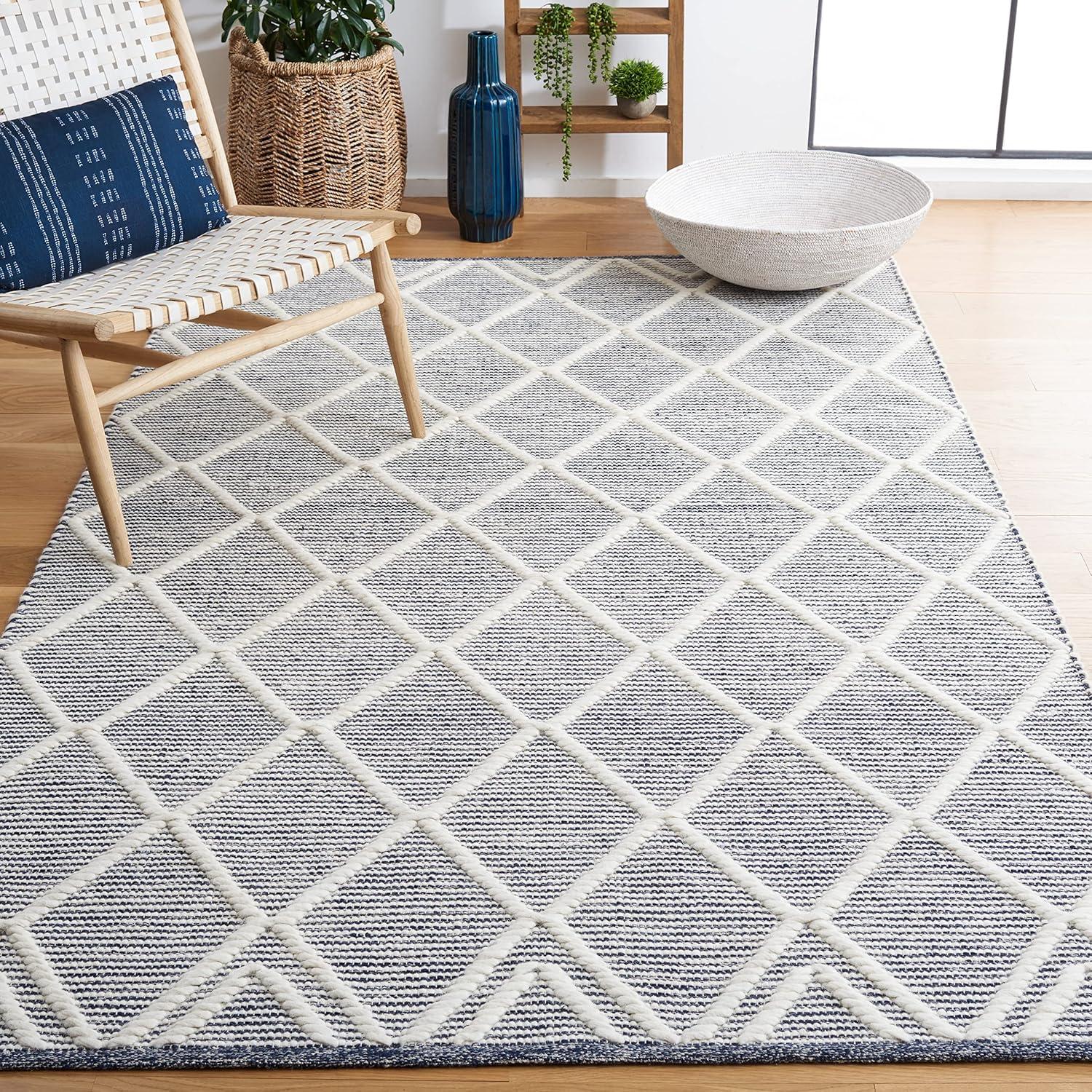 Natura NAT832 Hand Woven Area Rug - Navy/Ivory - 4'x6' - Safavieh.