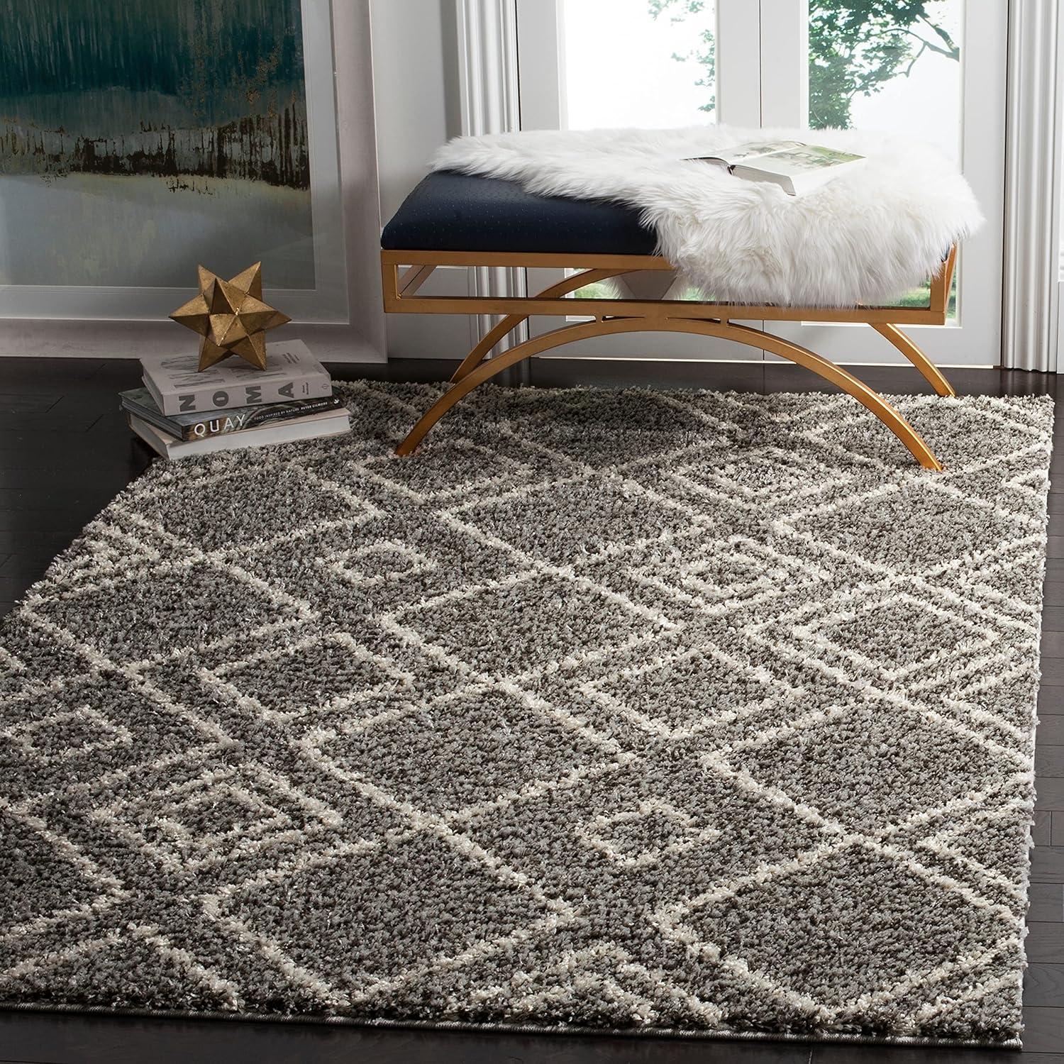 Arizona Shag ASG744 Power Loomed Indoor Area Rug - Ivory/Beige - 8'x10' - Safavieh