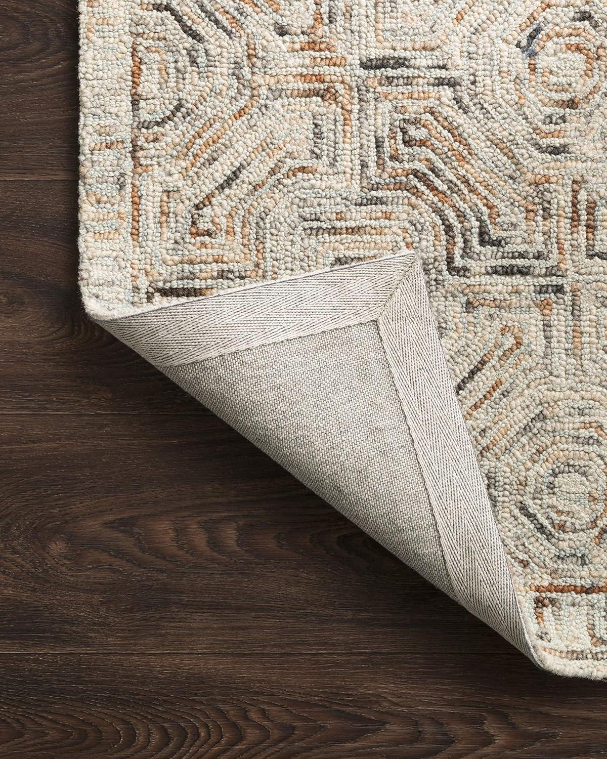 Hand-Tufted Artisanal Gray Wool Rectangular Area Rug, 9'3" x 13'