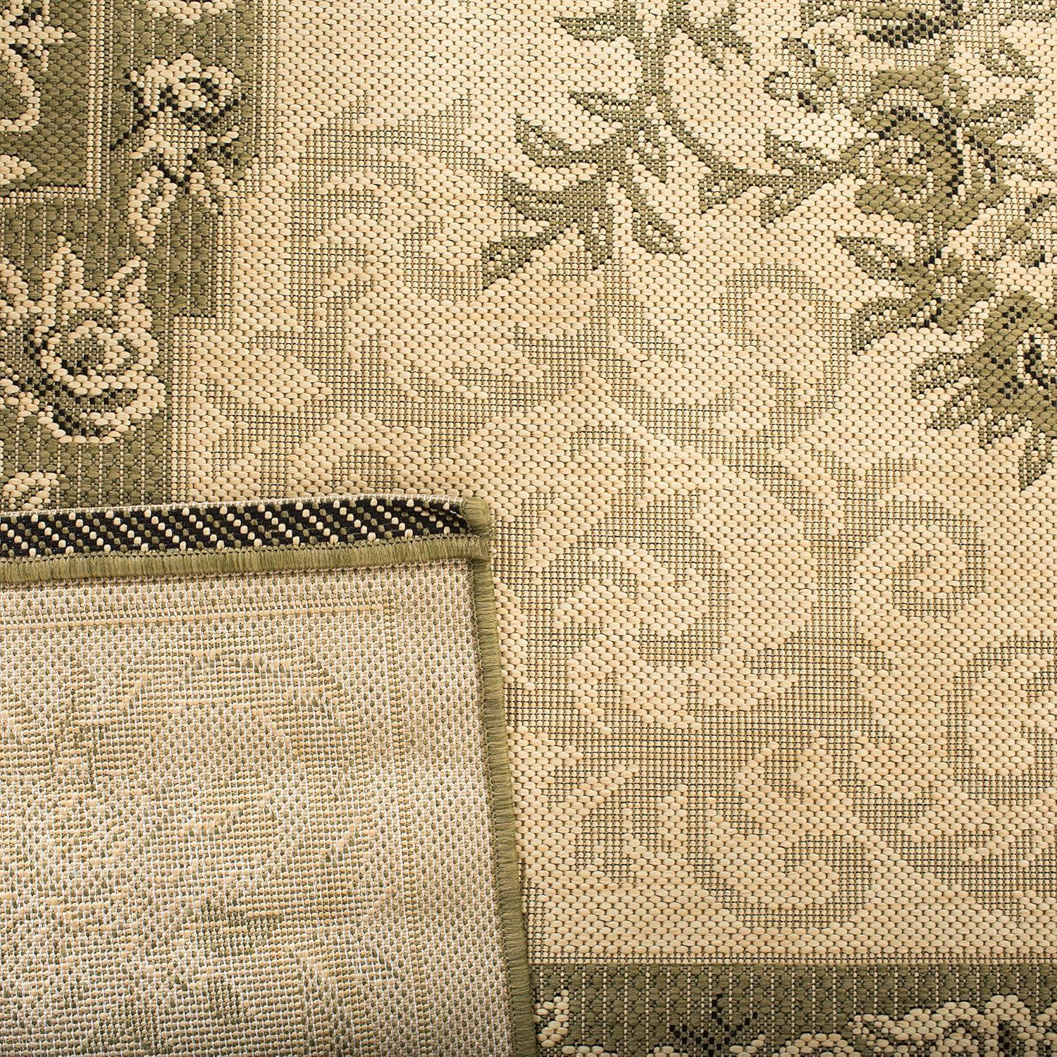 Courtyard CY7208 Power Loomed Indoor/Outdoor Accent Rug - Cream/Green - 2'x3'7" - Safavieh.