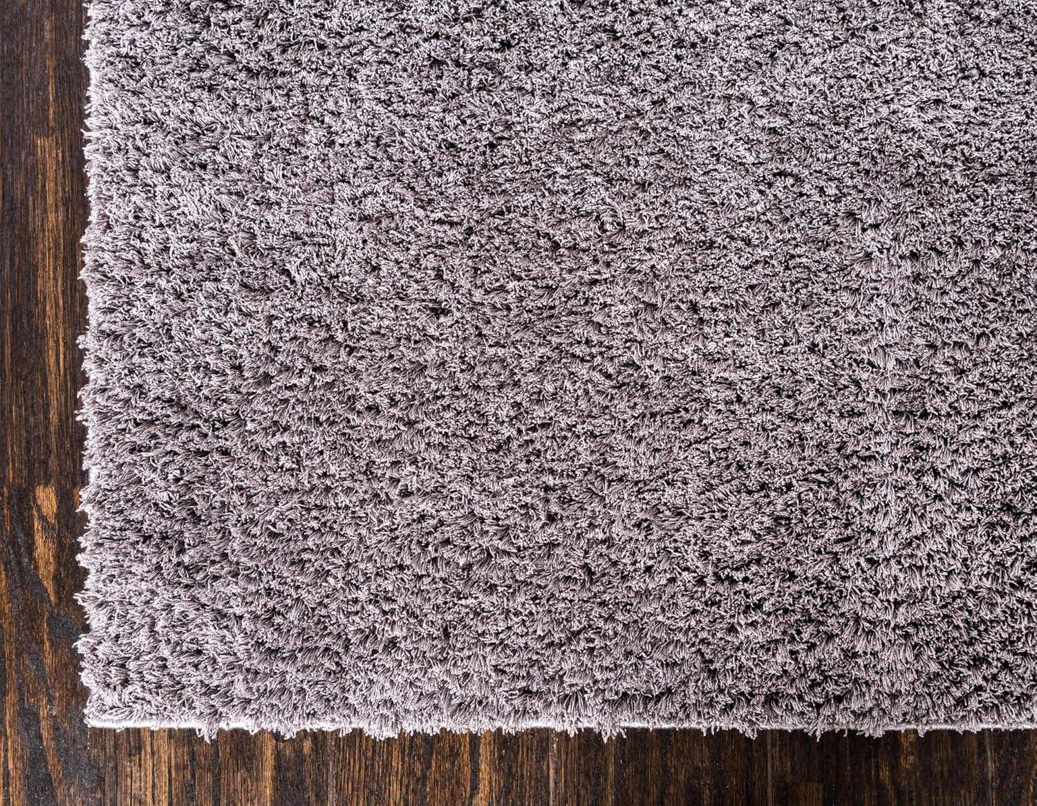 Unique Loom Sky Studio Solid Shag Rug Dark Gray/Gray 5' 1" x 8' Rectangle Solid Minimalist Perfect For Living Room Bed Room Dining Room Office