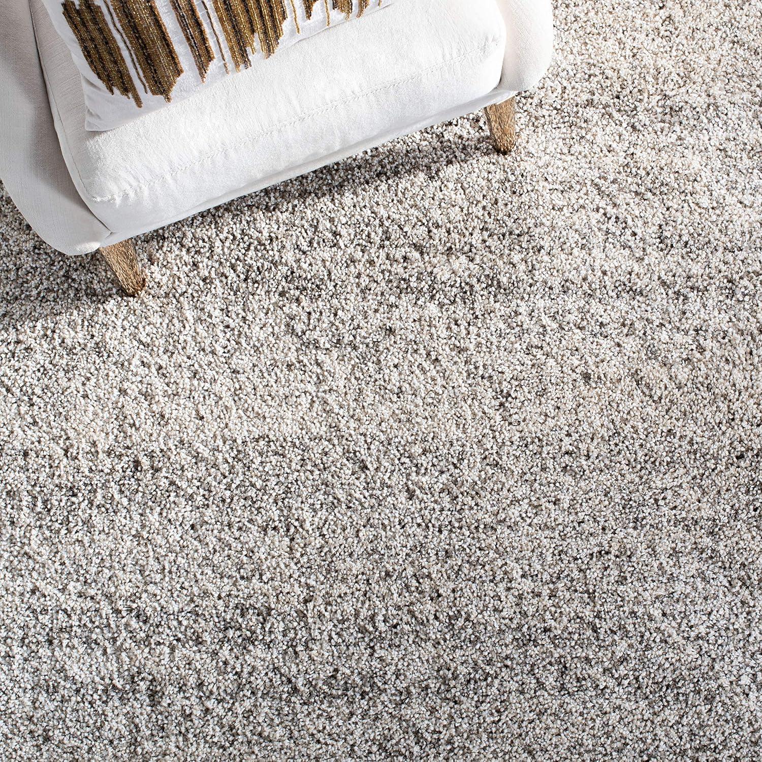 Hudson Shag SGH295 Power Loomed Indoor Area Rug - Ivory/Grey - 4'x4' - Safavieh