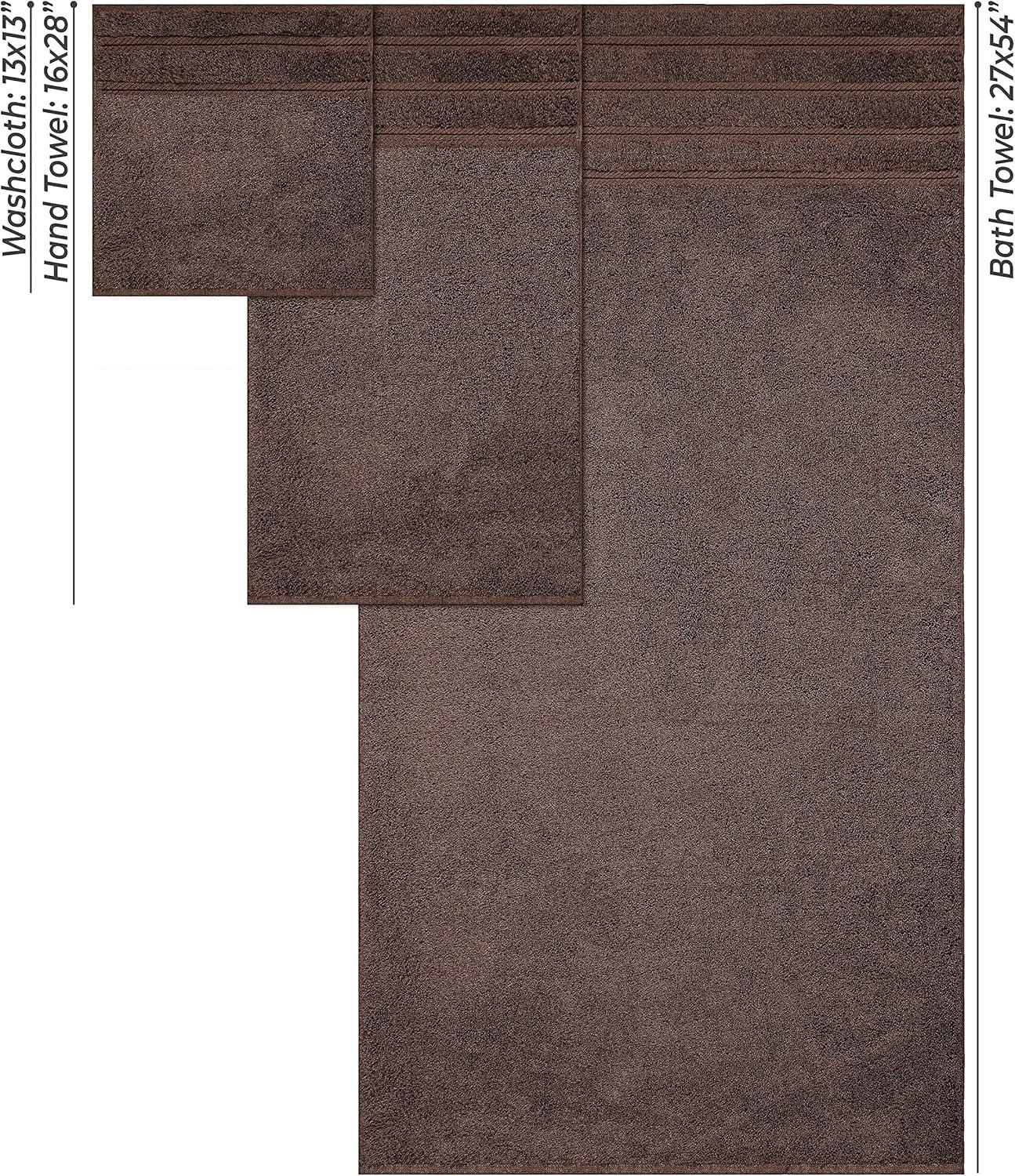 American Soft Linen Bekos 6 Piece Towel Set, 100% Cotton Bath Towel Set for Bathroom, Brown